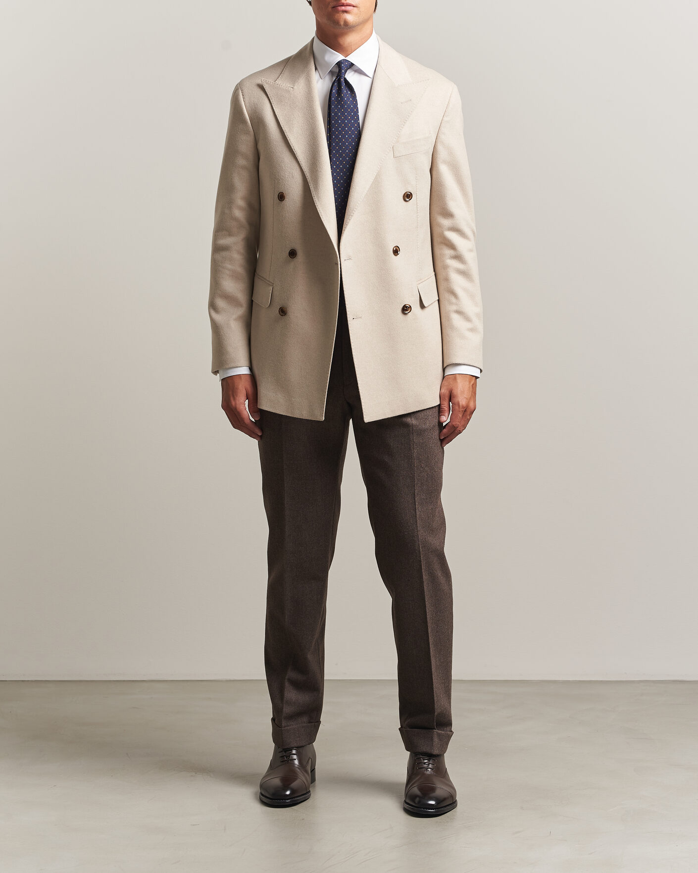 Hombres | Blazers | Oscar Jacobson | Richard Wool/Cashmere DB Blazer Creme