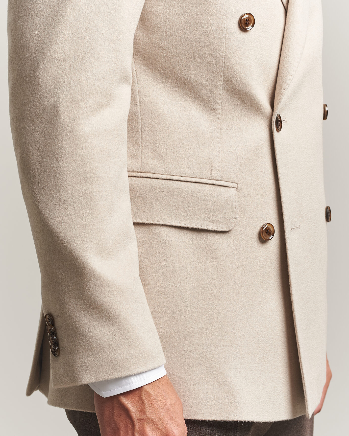Hombres | Blazers | Oscar Jacobson | Richard Wool/Cashmere DB Blazer Creme