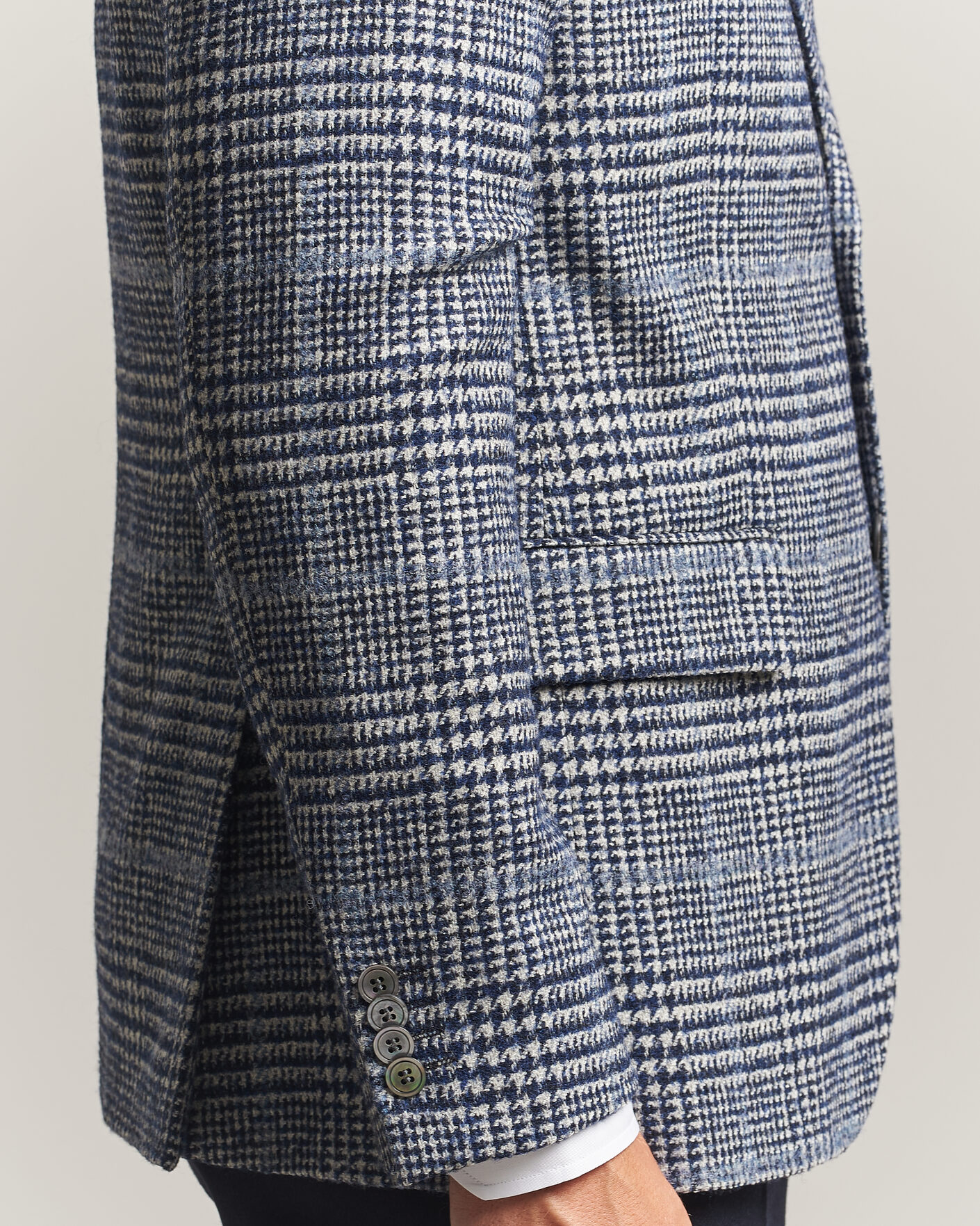 Hombres | Blazers | Oscar Jacobson | Fogerty Checked Wool/Alpaca Blazer Blue