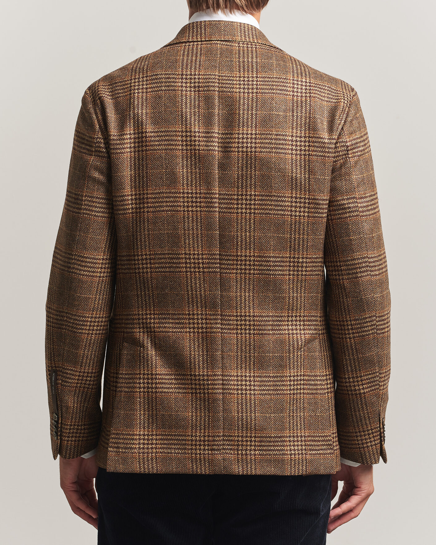 Hombres | Blazers | Oscar Jacobson | Ferry Patch Checked Wool/Cashmere Blazer Brown