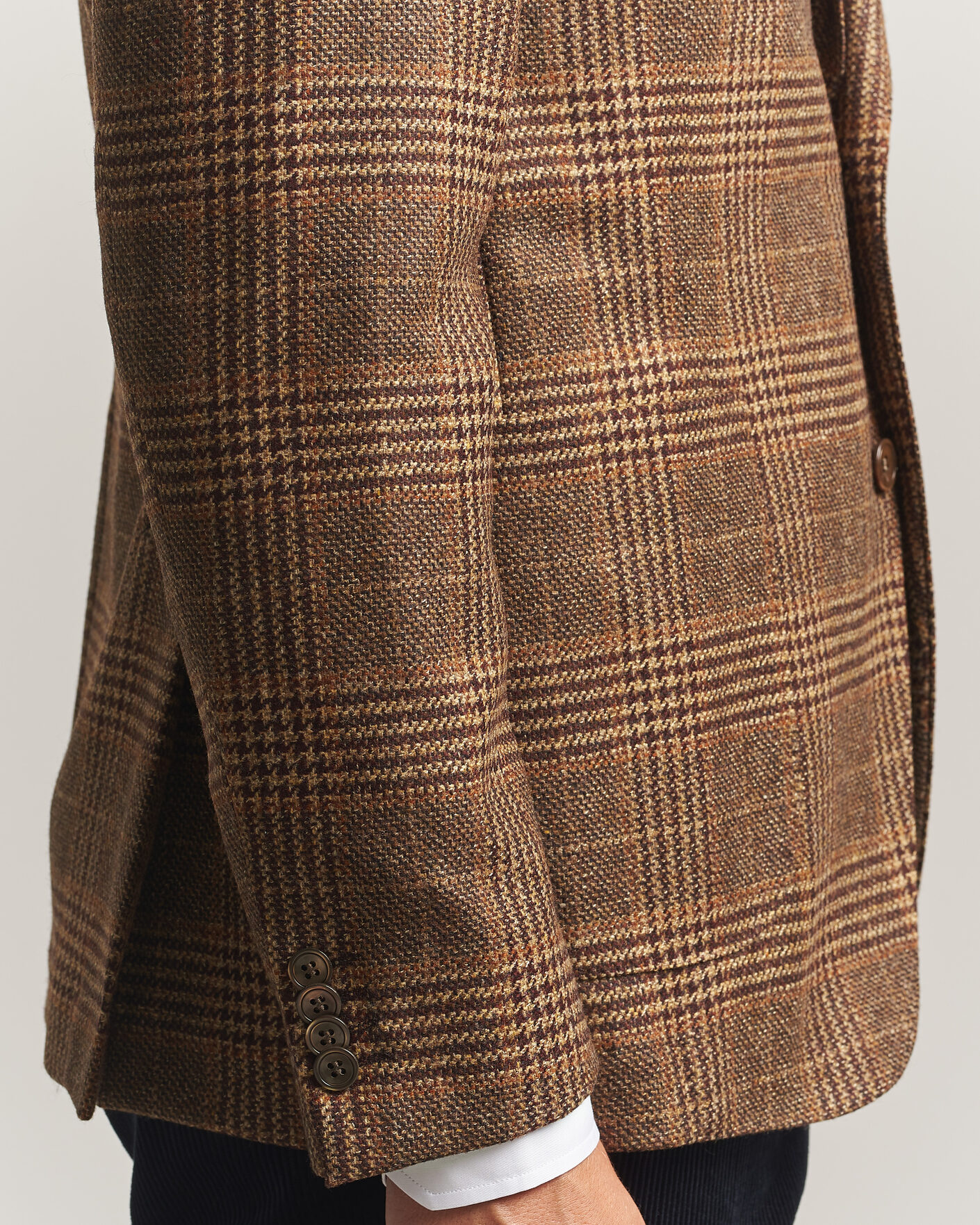 Hombres | Blazers | Oscar Jacobson | Ferry Patch Checked Wool/Cashmere Blazer Brown