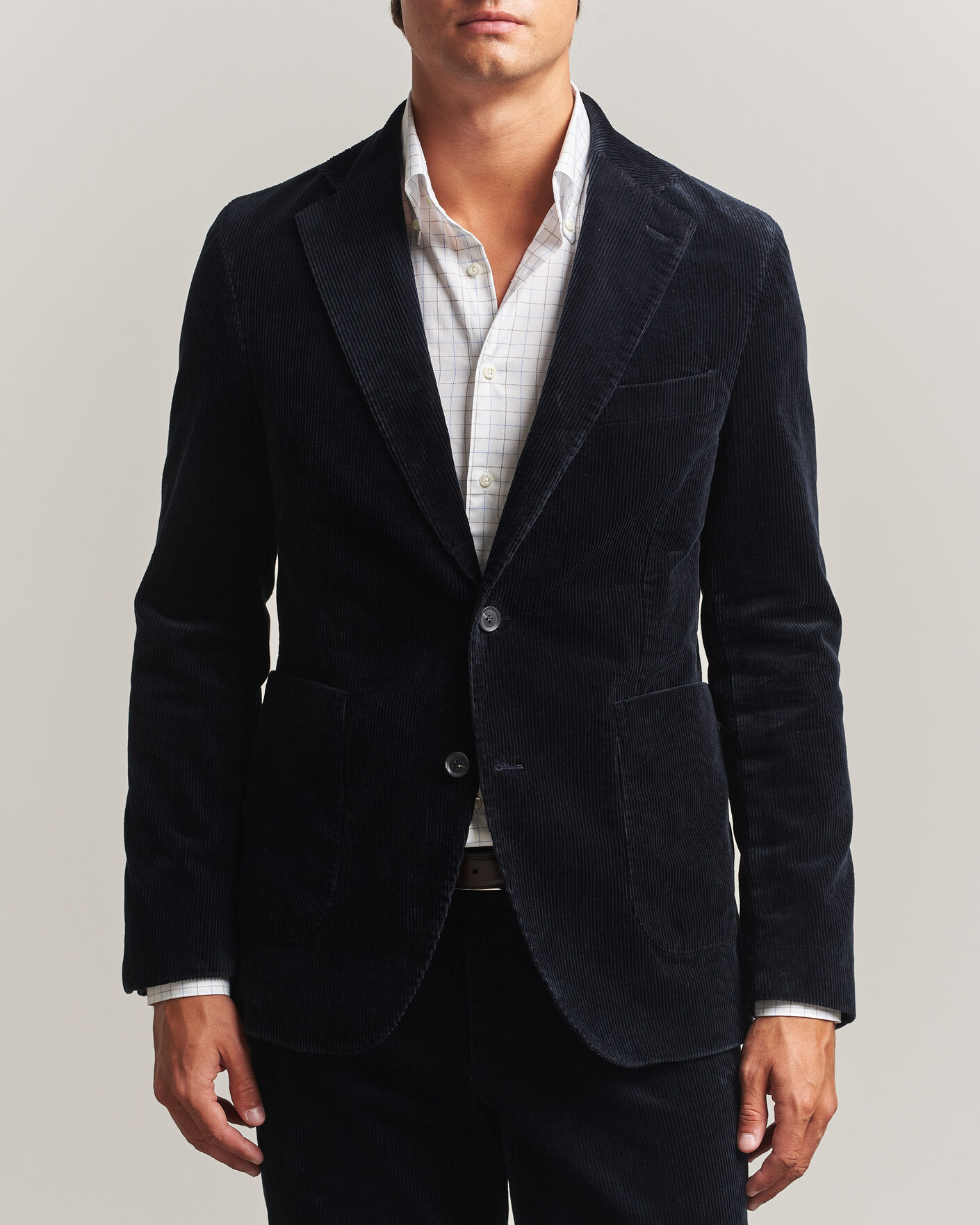 Hombres | Blazers | Oscar Jacobson | Fogerty Patch Pocket Cord Blazer Navy