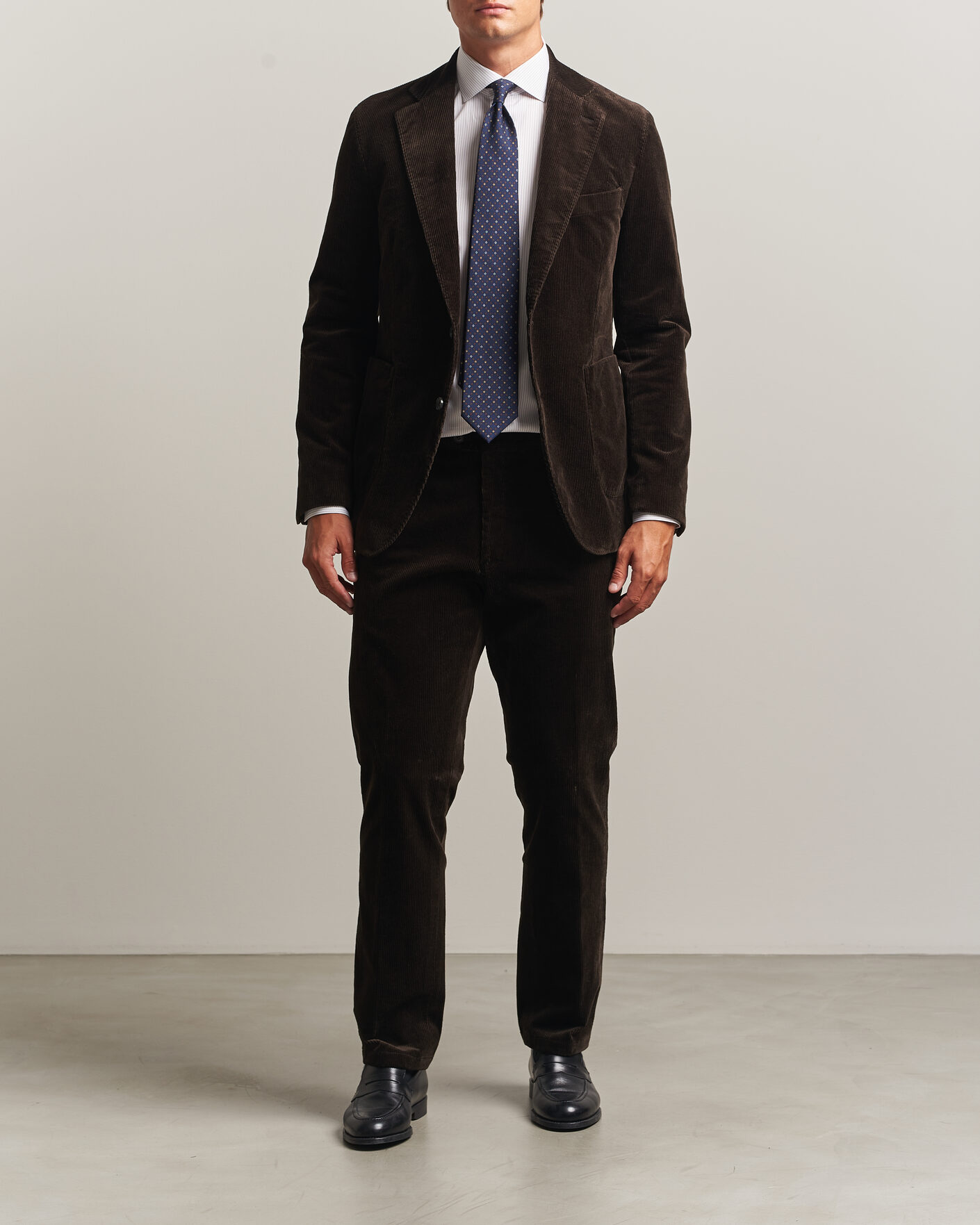 Hombres | Blazers | Oscar Jacobson | Fogerty Patch Pocket Cord Blazer Dark Brown