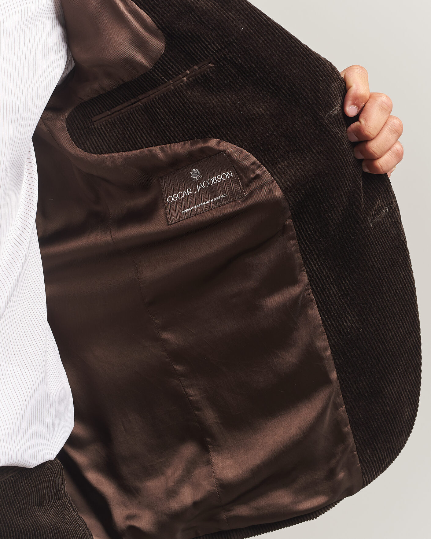 Hombres | Blazers | Oscar Jacobson | Fogerty Patch Pocket Cord Blazer Dark Brown
