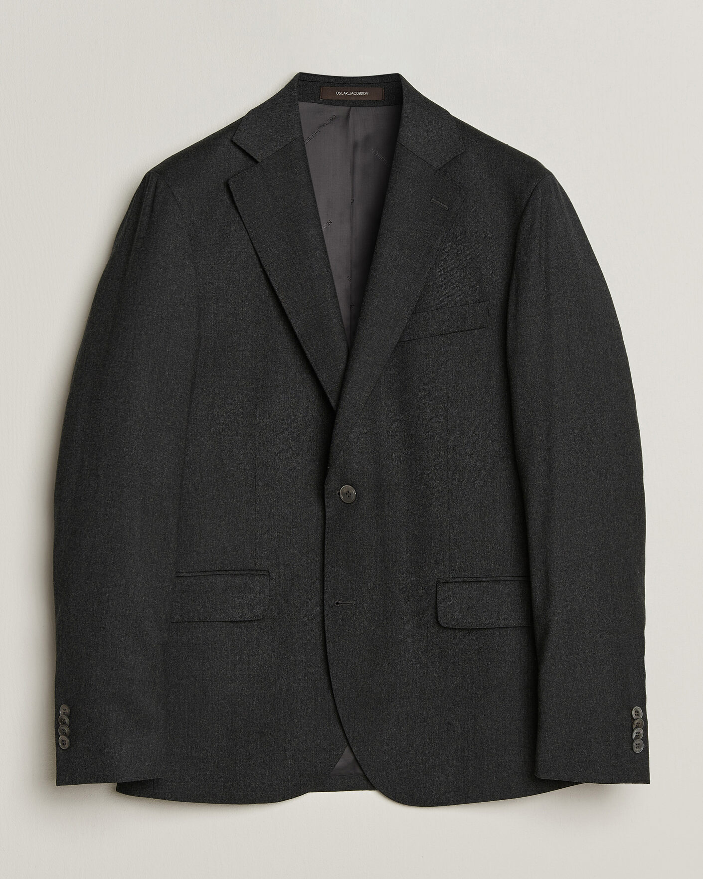 Hombres | Blazers | Oscar Jacobson | Fogerty Wool Flannel Blazer Charcoal