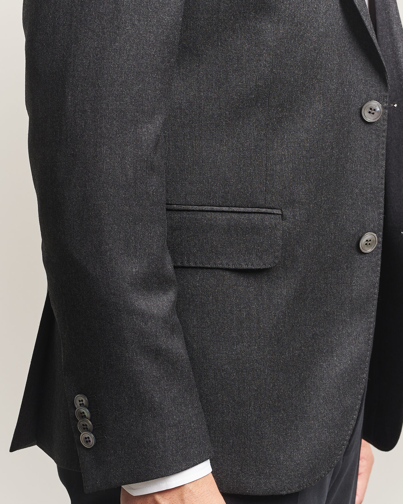 Hombres | Blazers | Oscar Jacobson | Fogerty Wool Flannel Blazer Charcoal