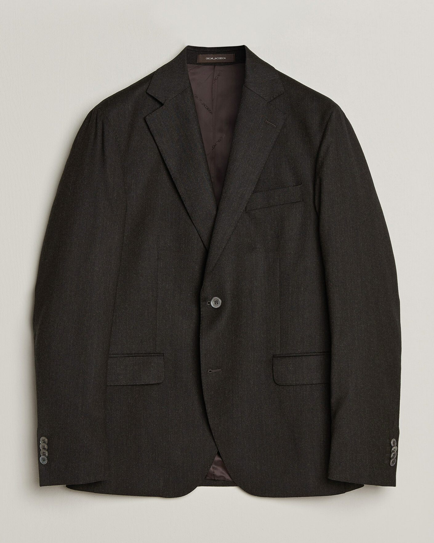 Hombres | Blazers | Oscar Jacobson | Fogerty Wool Flannel Blazer Brown