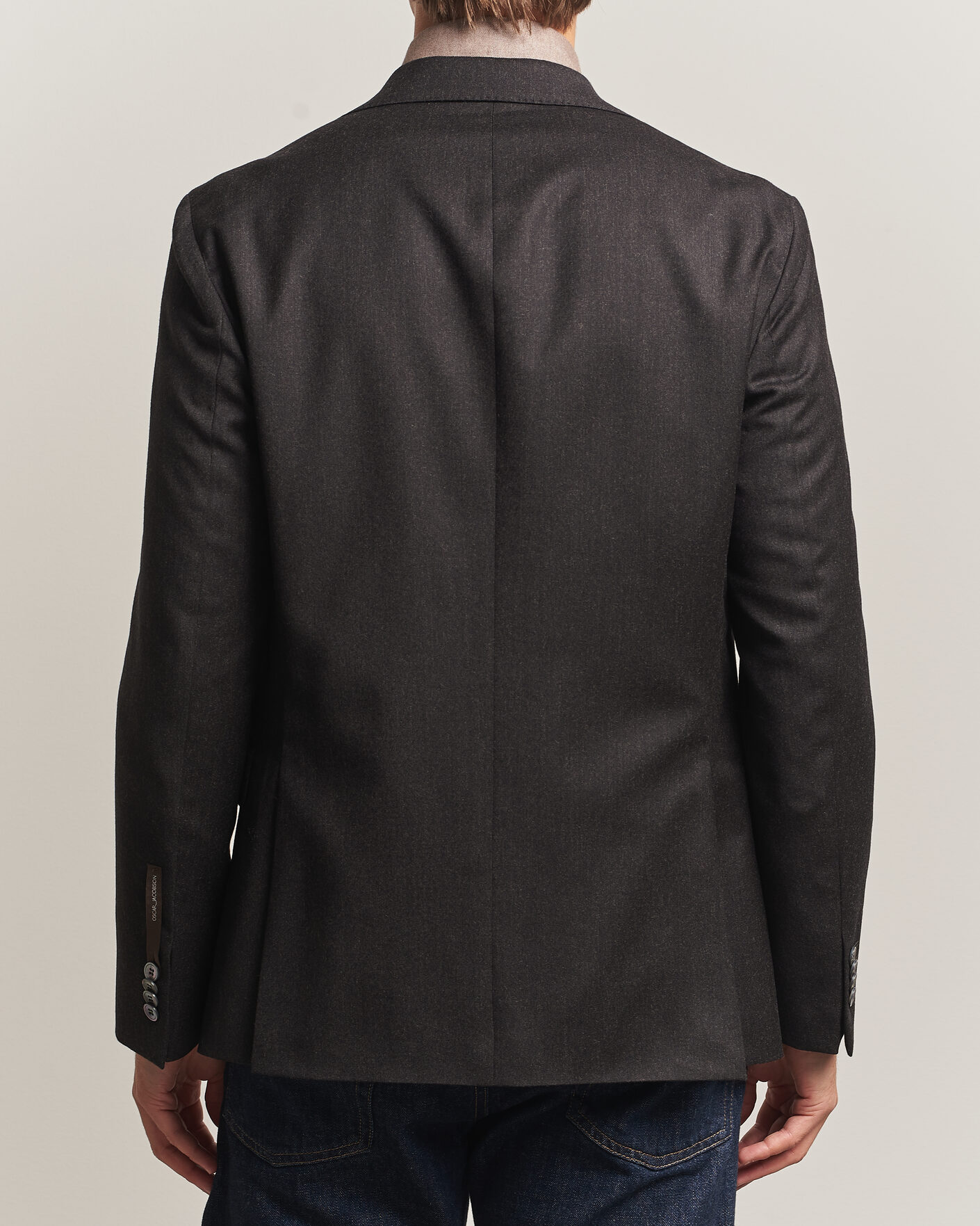 Hombres | Blazers | Oscar Jacobson | Fogerty Wool Flannel Blazer Brown