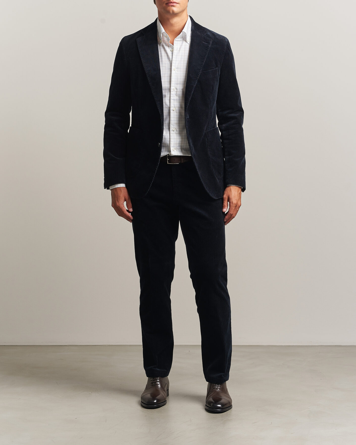 Hombres | Pantalones | Oscar Jacobson | Dandy Corduroy Trousers Navy