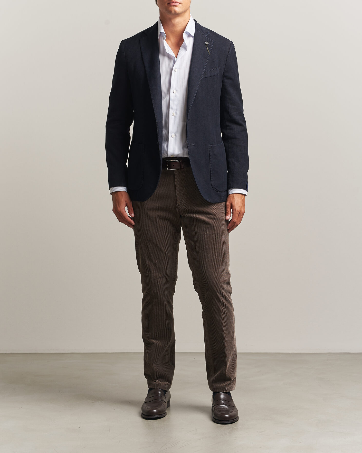 Hombres | Pantalones | Oscar Jacobson | Dandy Corduroy Trousers Taupe
