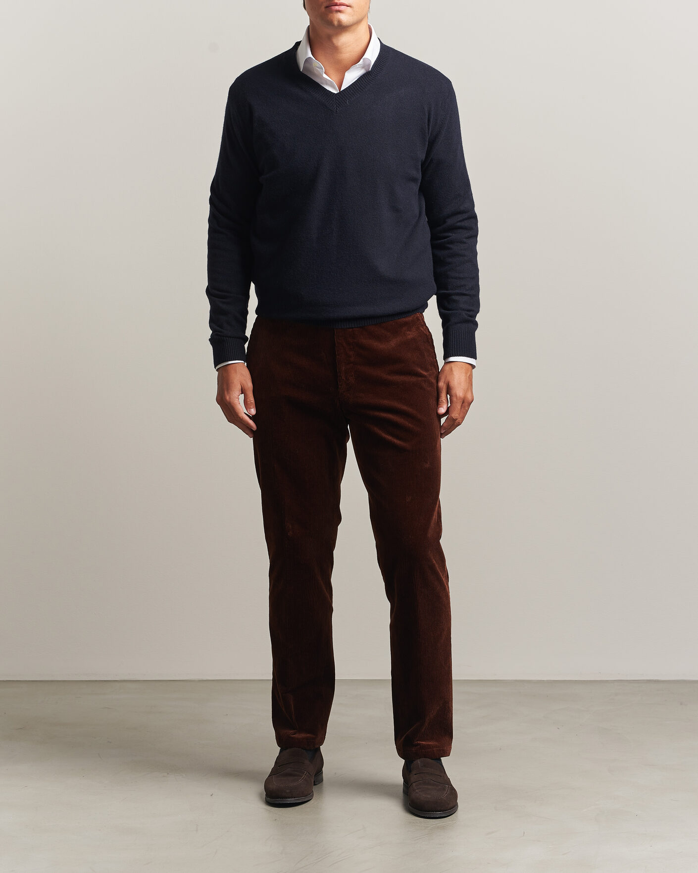 Hombres | Pantalones | Oscar Jacobson | Dandy Corduroy Trousers Brown