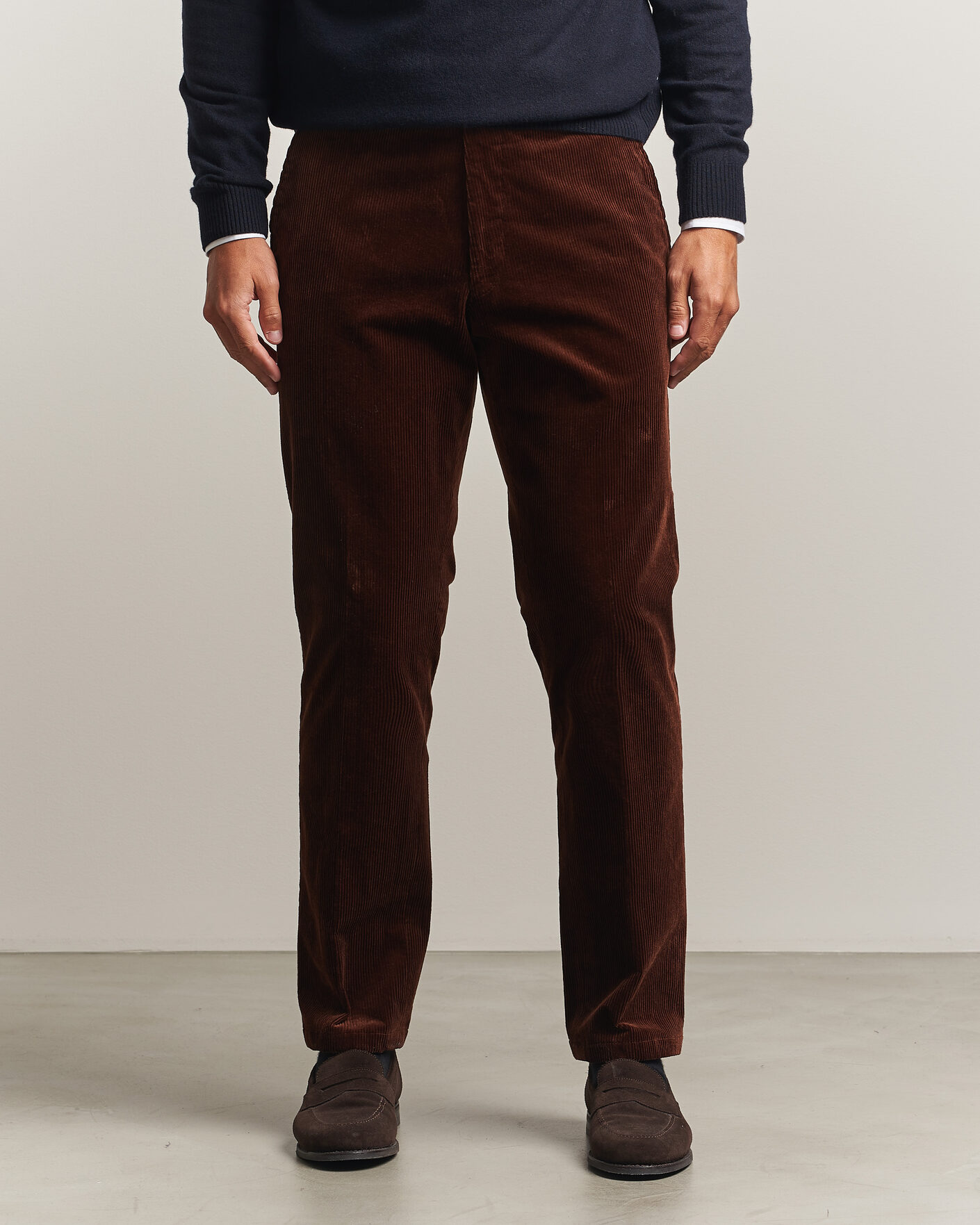 Hombres | Pantalones | Oscar Jacobson | Dandy Corduroy Trousers Brown