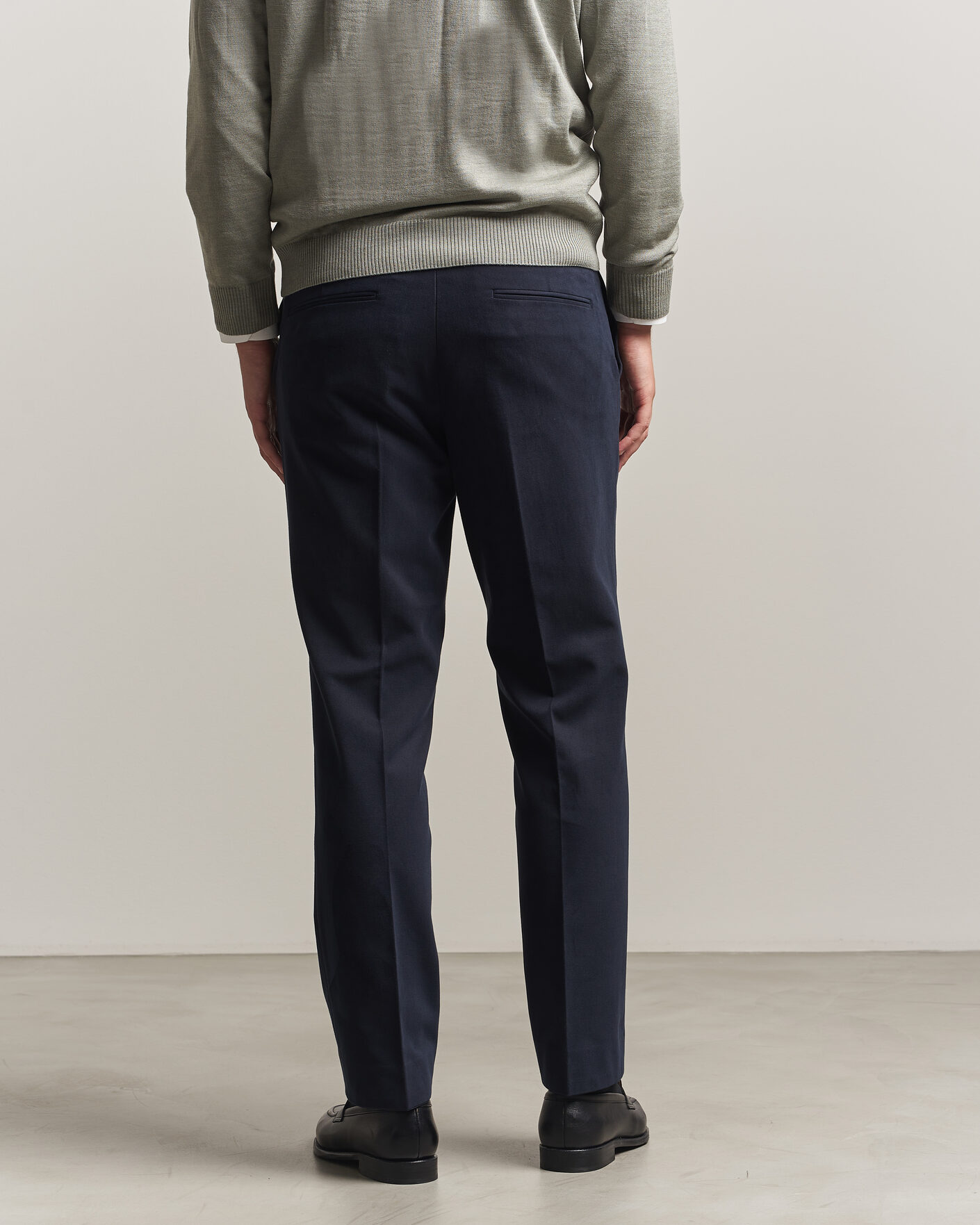 Hombres | Pantalones | Oscar Jacobson | Dandy Brushed Cotton Trousers Blue