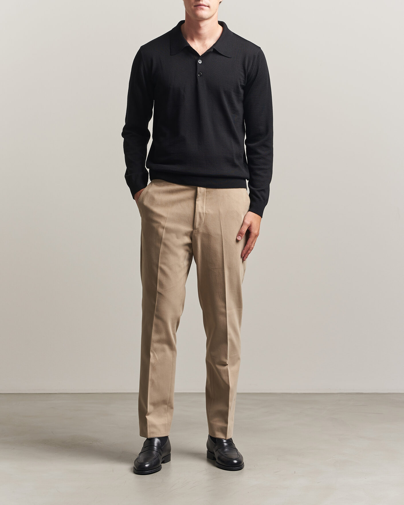 Hombres | Pantalones | Oscar Jacobson | Dandy Brushed Cotton Trousers Beige