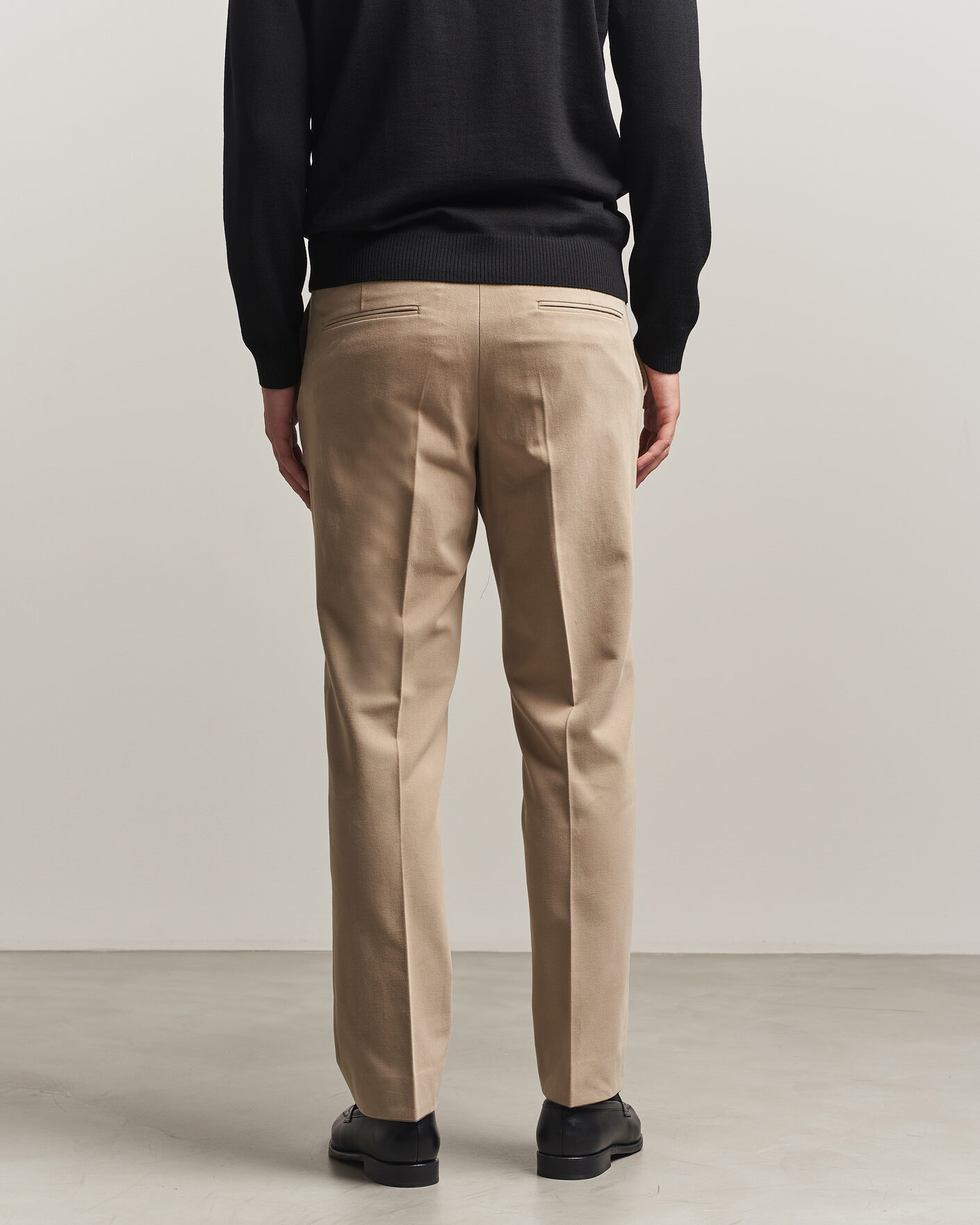 Hombres | Pantalones | Oscar Jacobson | Dandy Brushed Cotton Trousers Beige