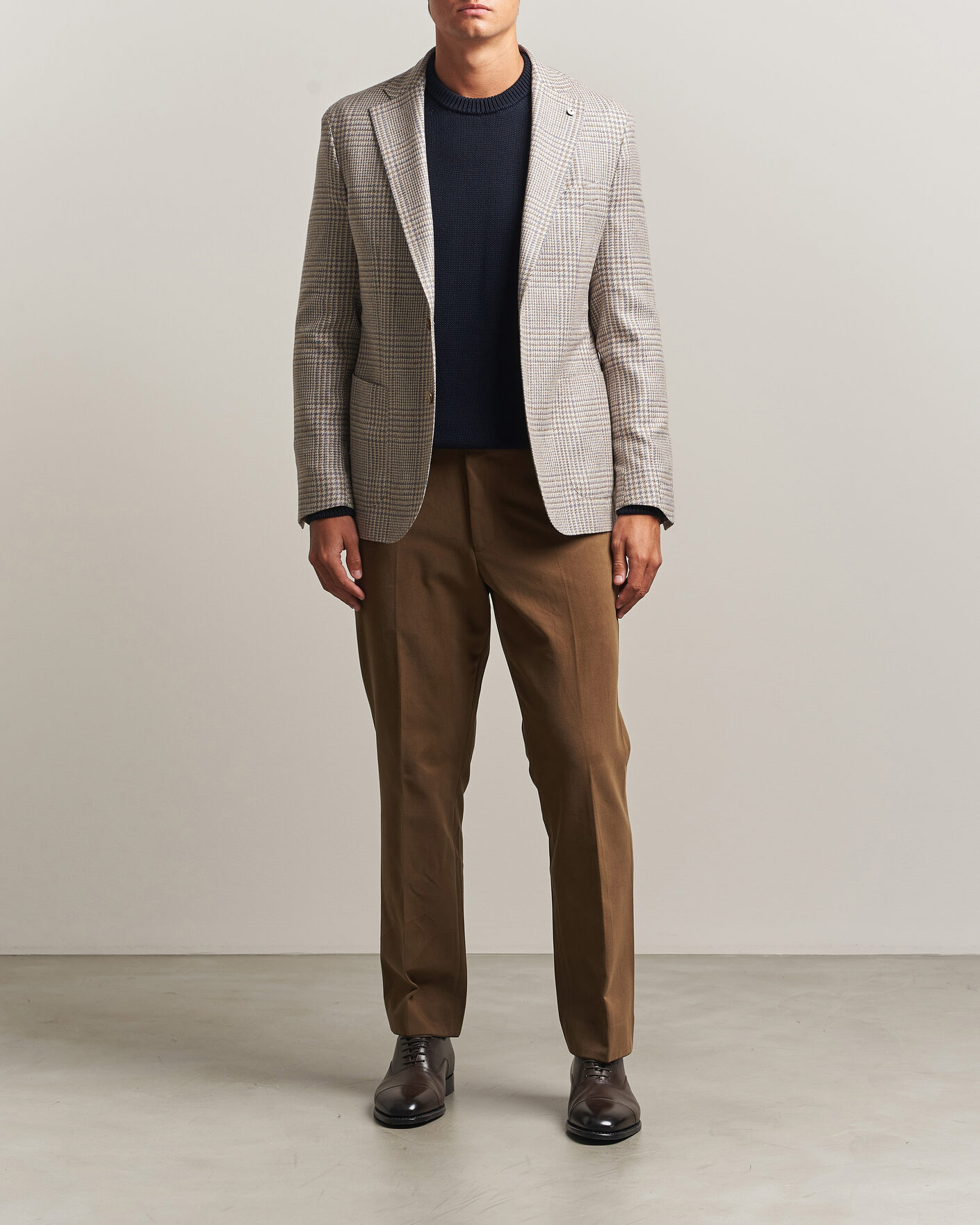Hombres | Pantalones | Oscar Jacobson | Dandy Brushed Cotton Trousers Camel