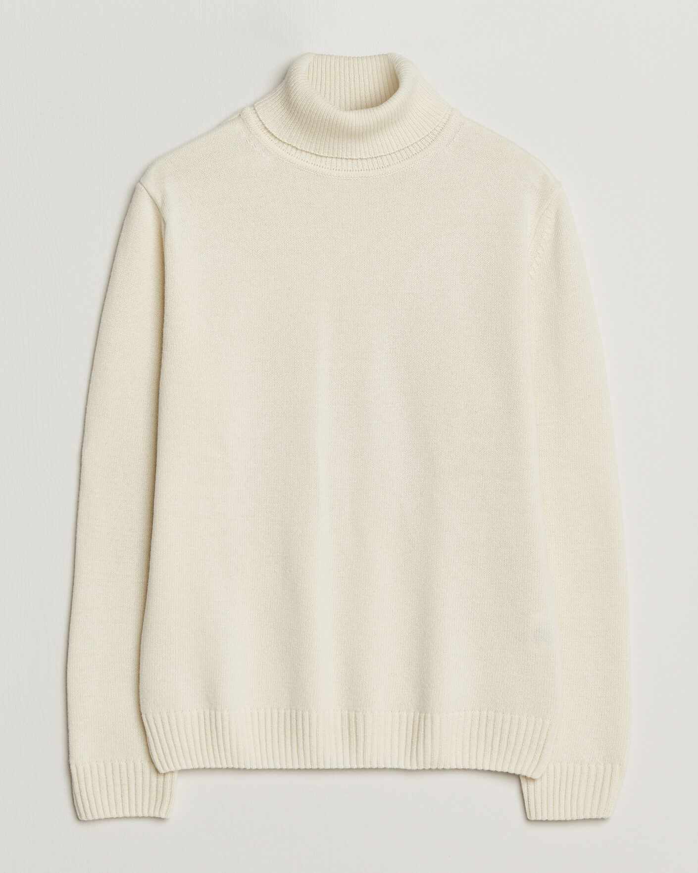 Hombres | Jerséis y prendas de punto | Stenströms | Brushed Merino Rollneck Off White