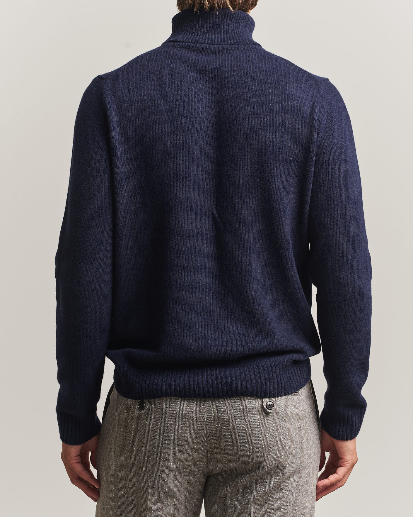 Hombres | Jerséis y prendas de punto | Stenströms | Brushed Merino Rollneck Navy