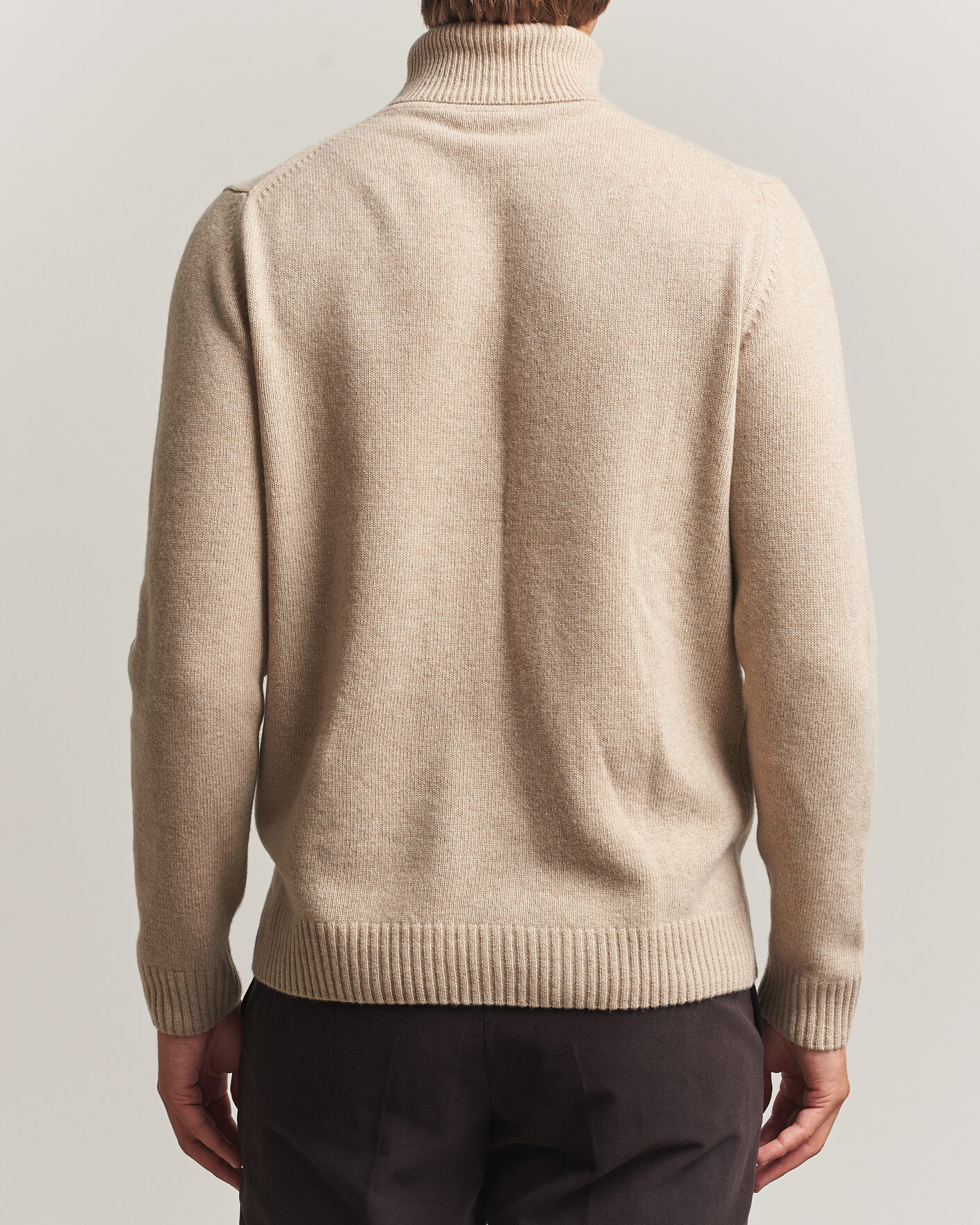 Hombres | Jerséis y prendas de punto | Stenströms | Brushed Merino Rollneck Beige