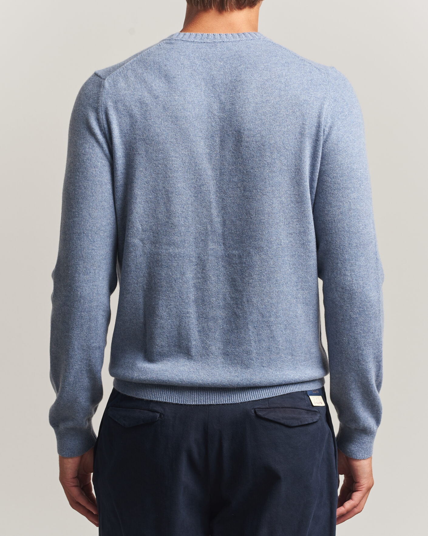 Hombres | Jerséis y prendas de punto | Stenströms | Cashmere Crewneck Light Blue