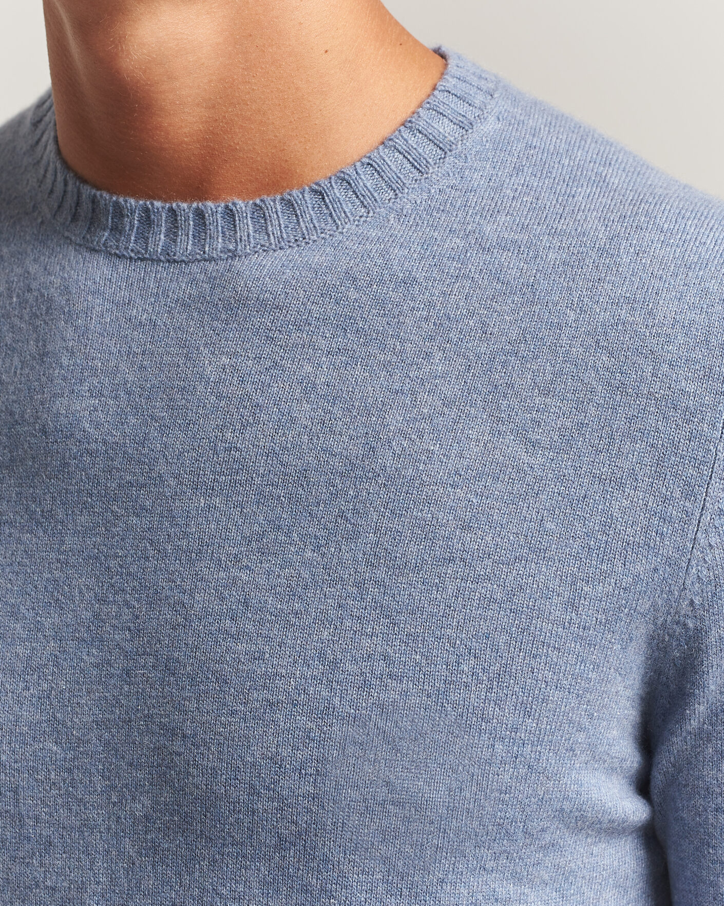 Hombres | Jerséis y prendas de punto | Stenströms | Cashmere Crewneck Light Blue