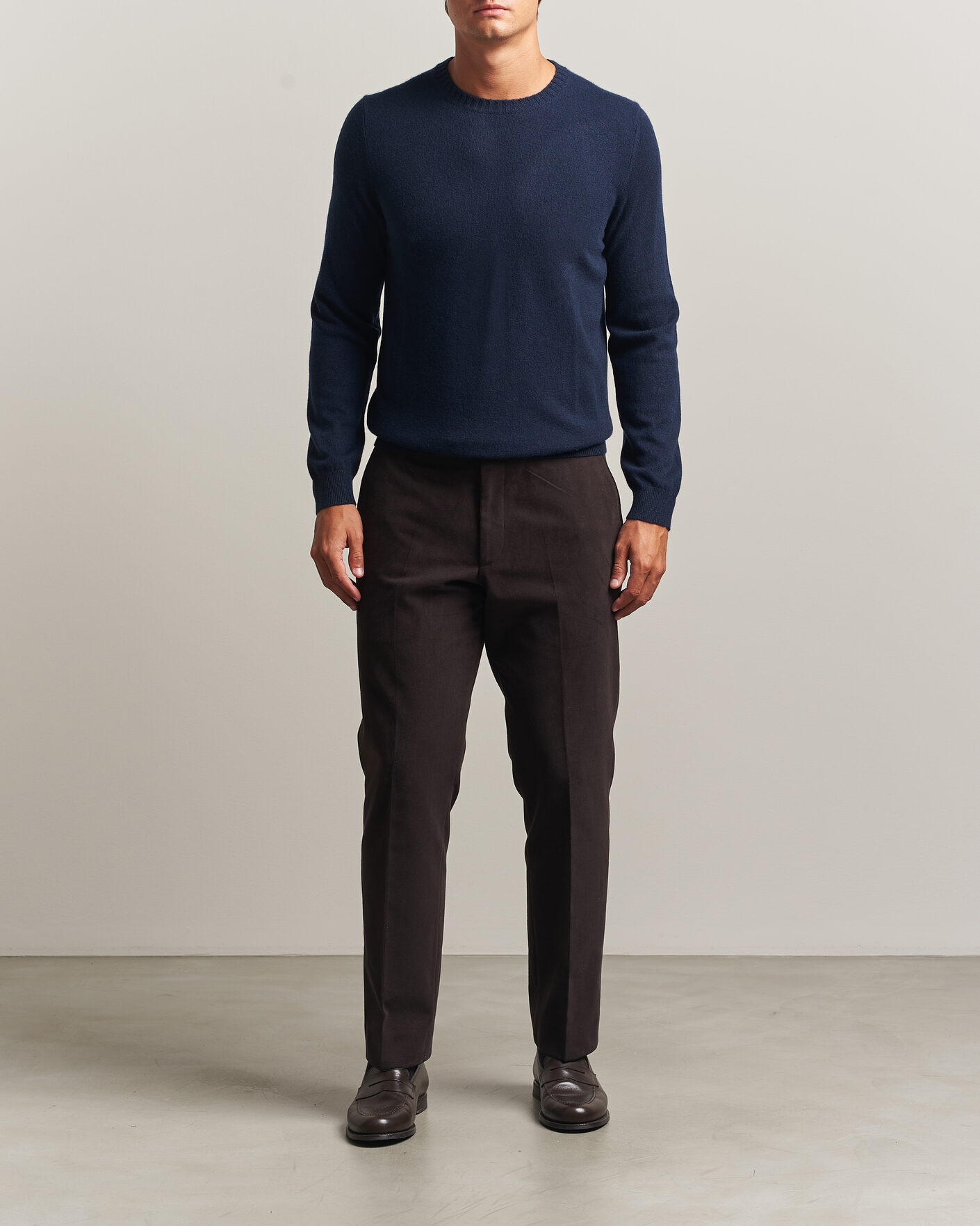 Hombres | Jerséis y prendas de punto | Stenströms | Cashmere Crewneck Navy