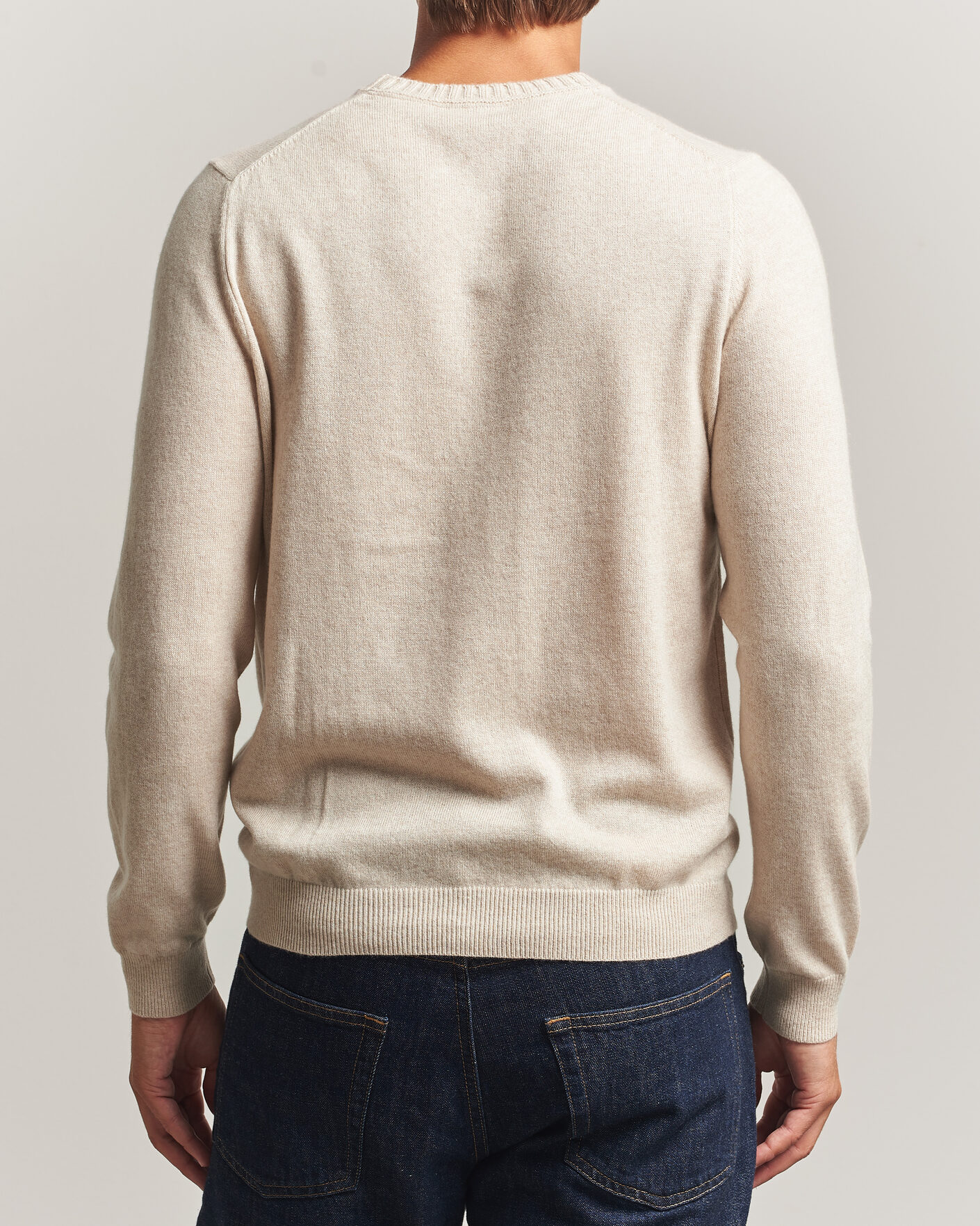 Hombres | Jerséis y prendas de punto | Stenströms | Cashmere Crewneck Beige
