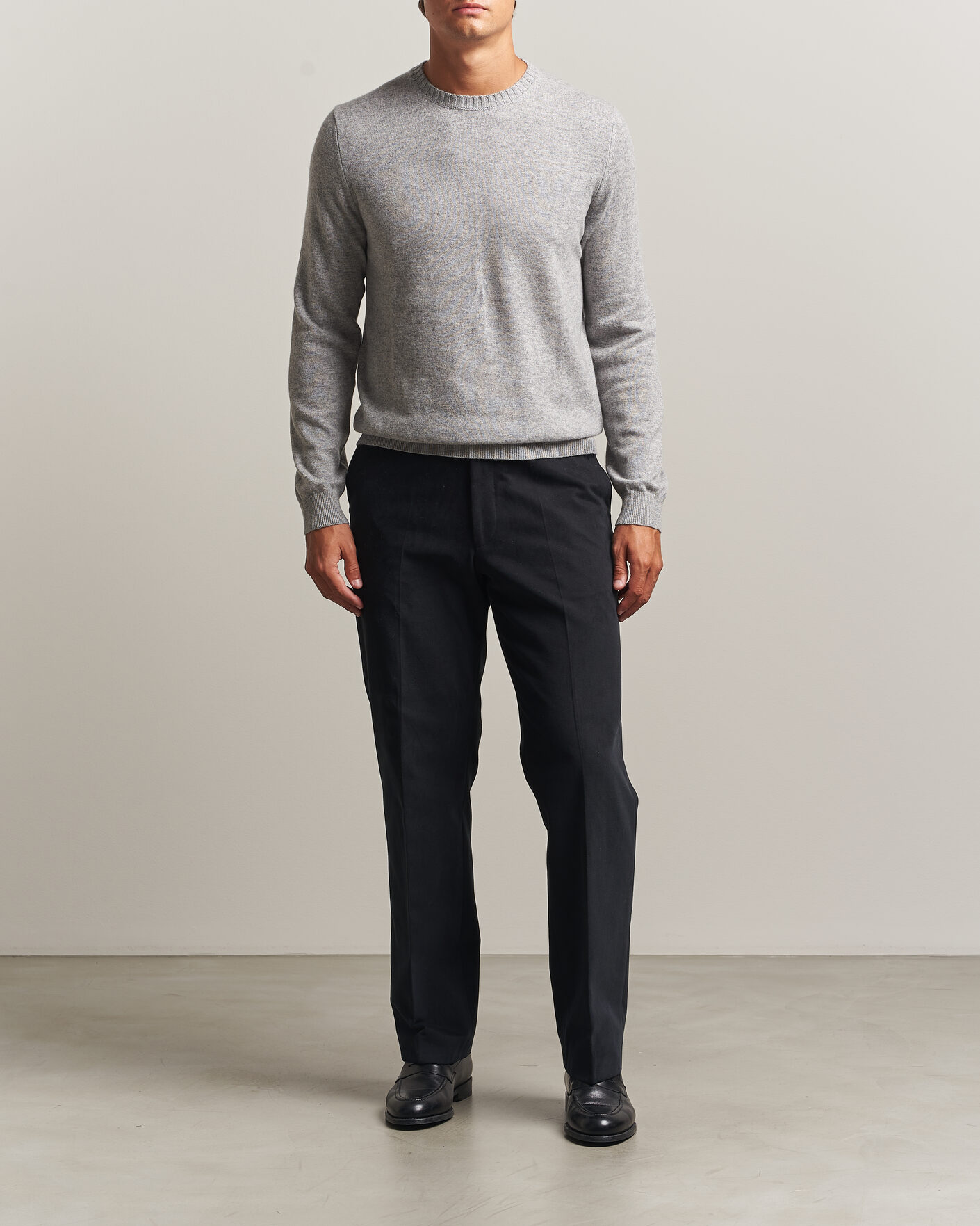 Hombres | Jerséis y prendas de punto | Stenströms | Cashmere Crewneck Grey