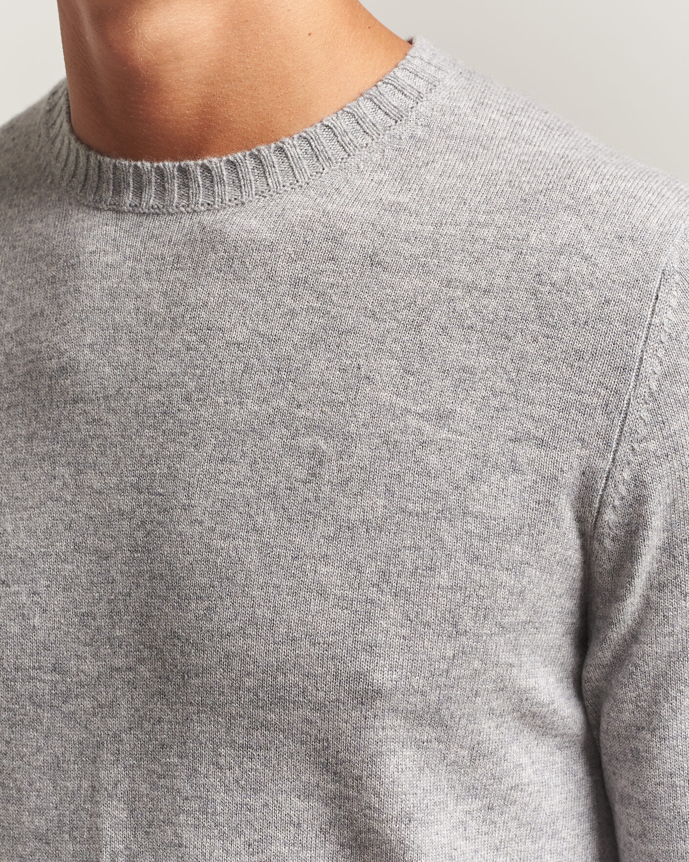 Hombres | Jerséis y prendas de punto | Stenströms | Cashmere Crewneck Grey