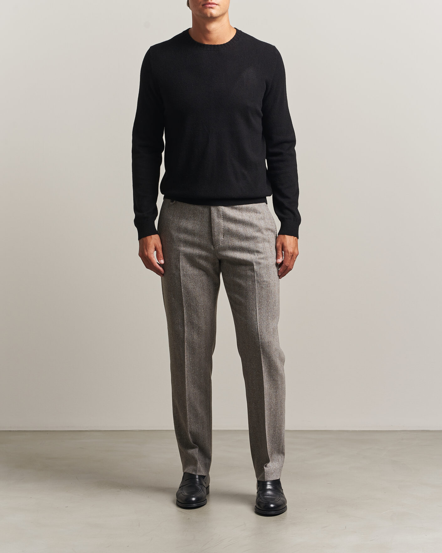 Hombres | Jerséis y prendas de punto | Stenströms | Cashmere Crewneck Black