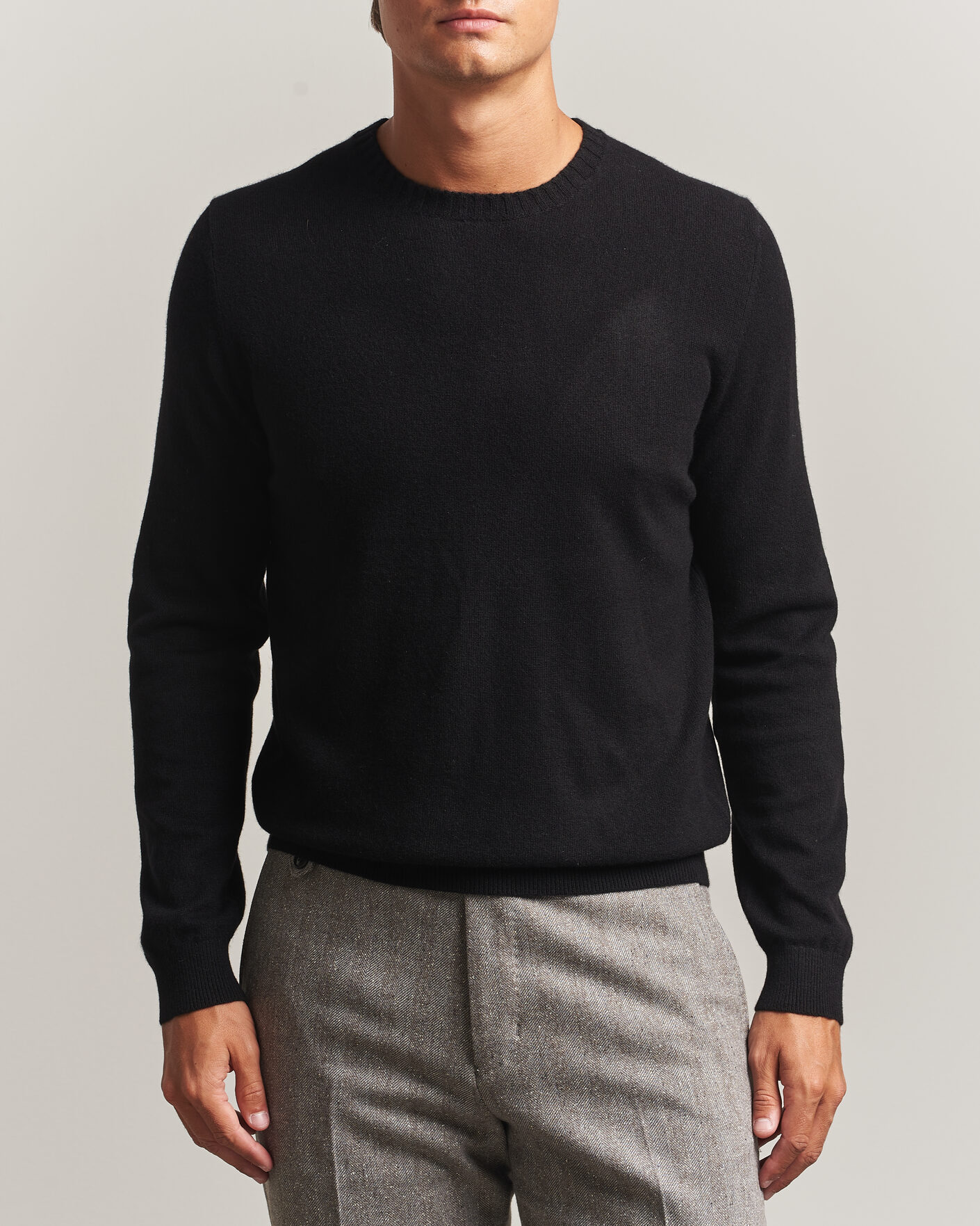 Hombres | Jerséis y prendas de punto | Stenströms | Cashmere Crewneck Black