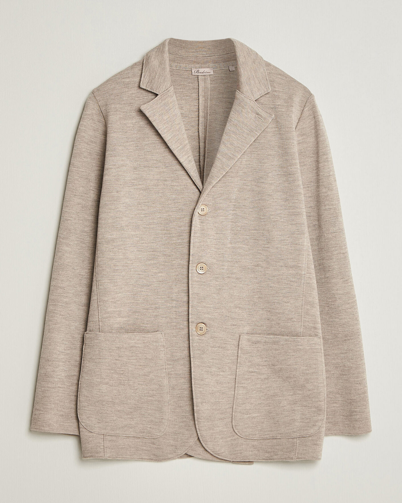 Hombres | Blazers | Stenströms | Milano Knitted Merino Blazer Beige