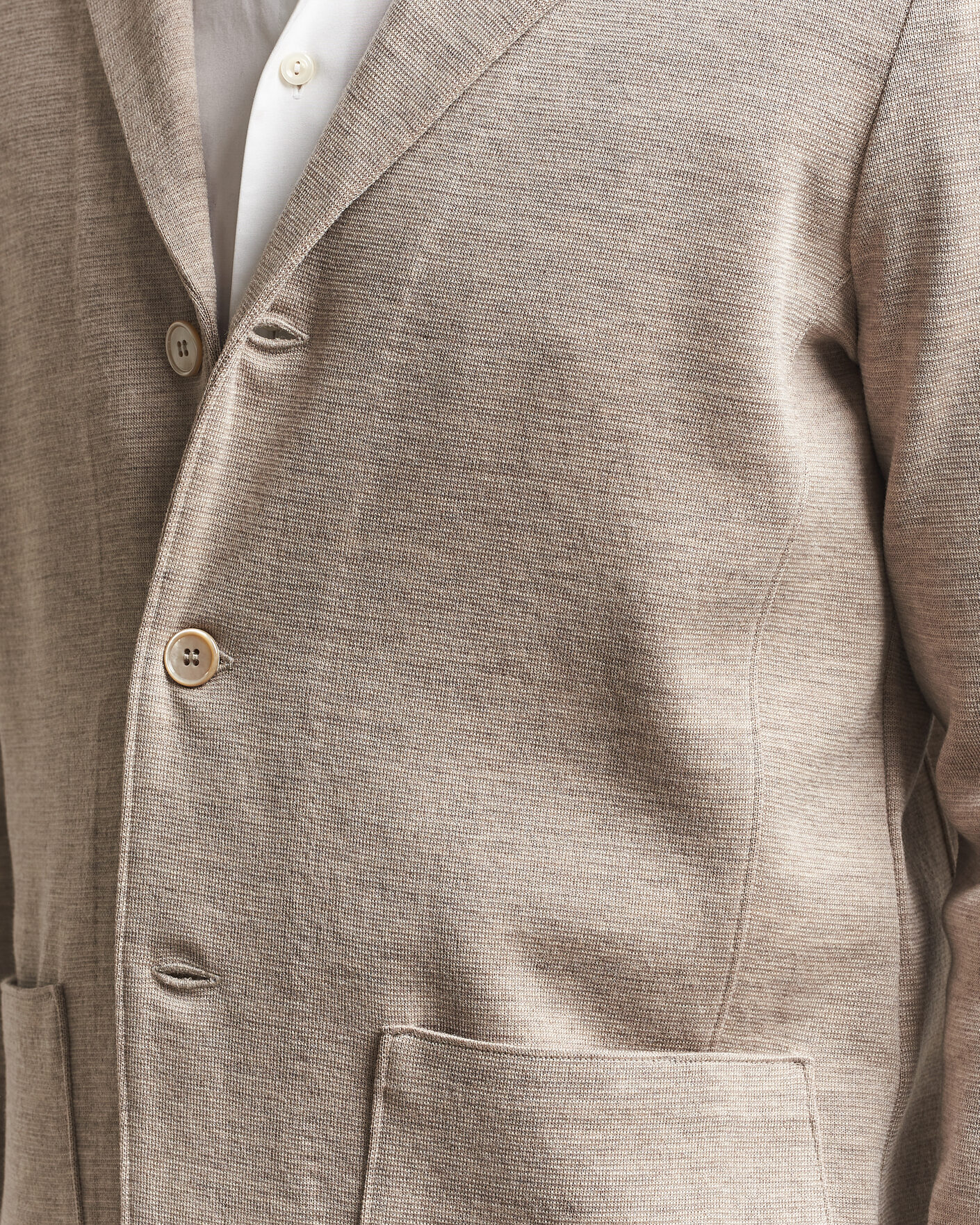 Hombres | Blazers | Stenströms | Milano Knitted Merino Blazer Beige