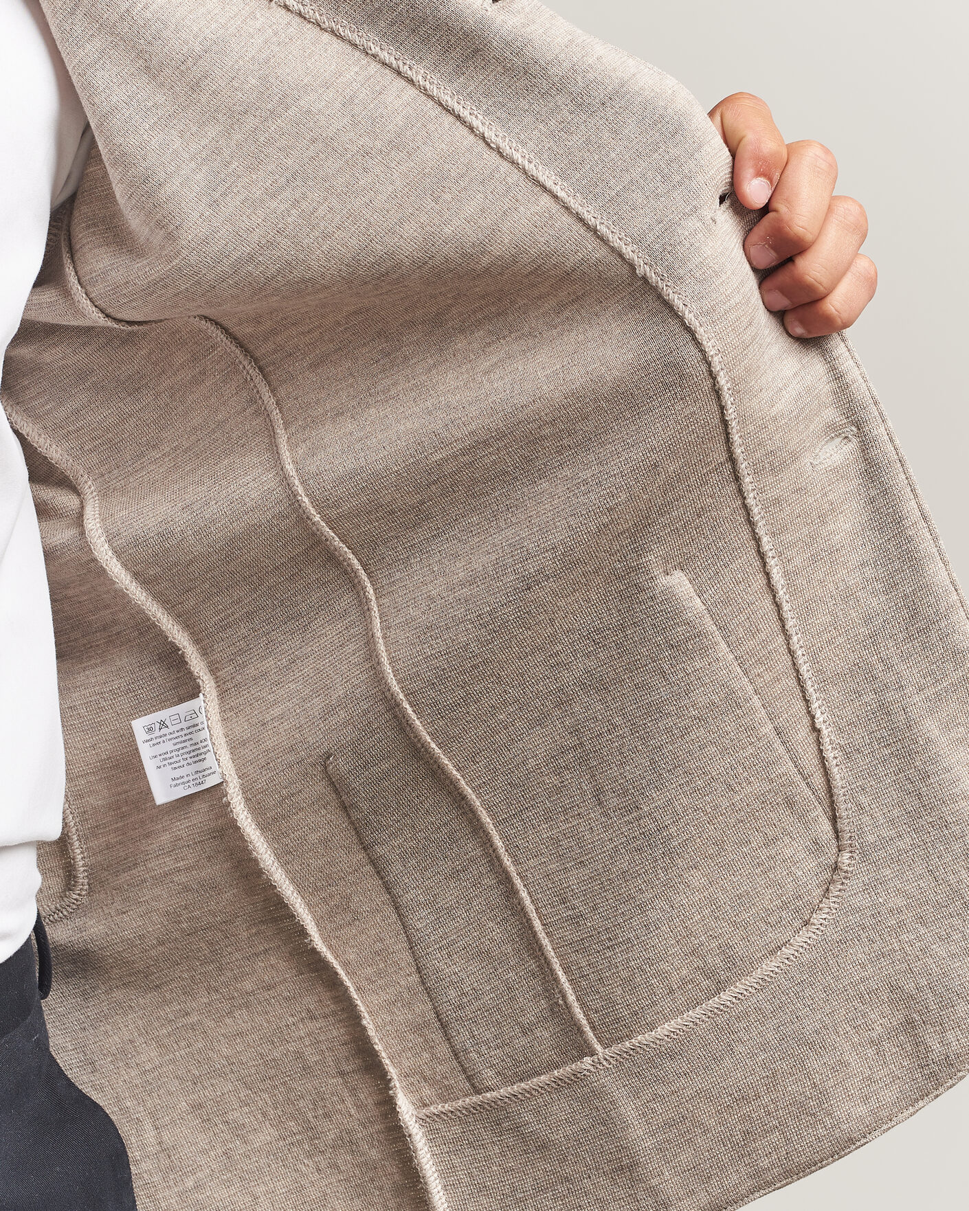 Hombres | Blazers | Stenströms | Milano Knitted Merino Blazer Beige