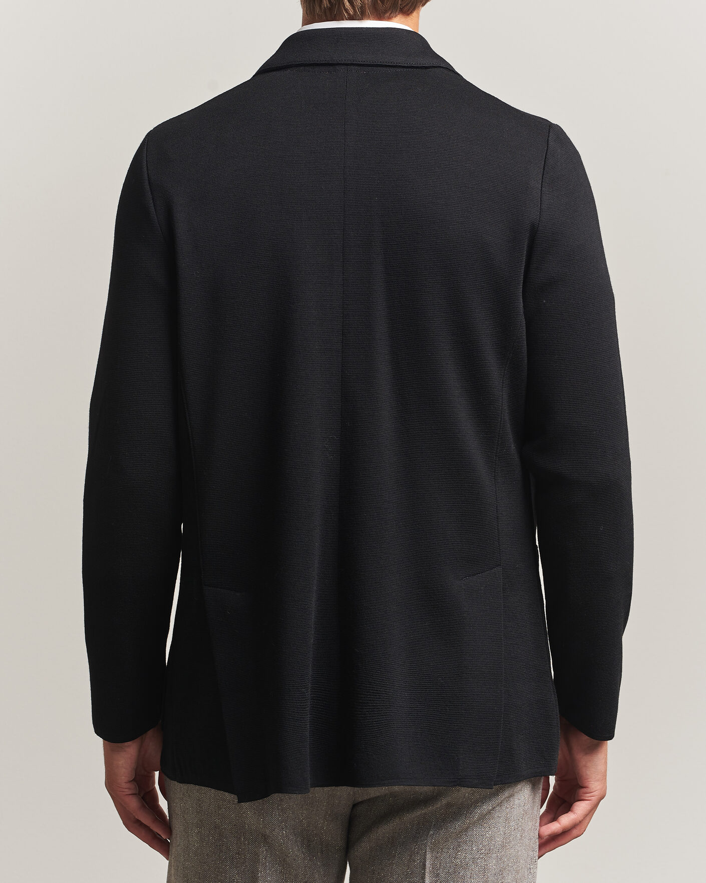 Hombres | Blazers | Stenströms | Milano Knitted Merino Blazer Black