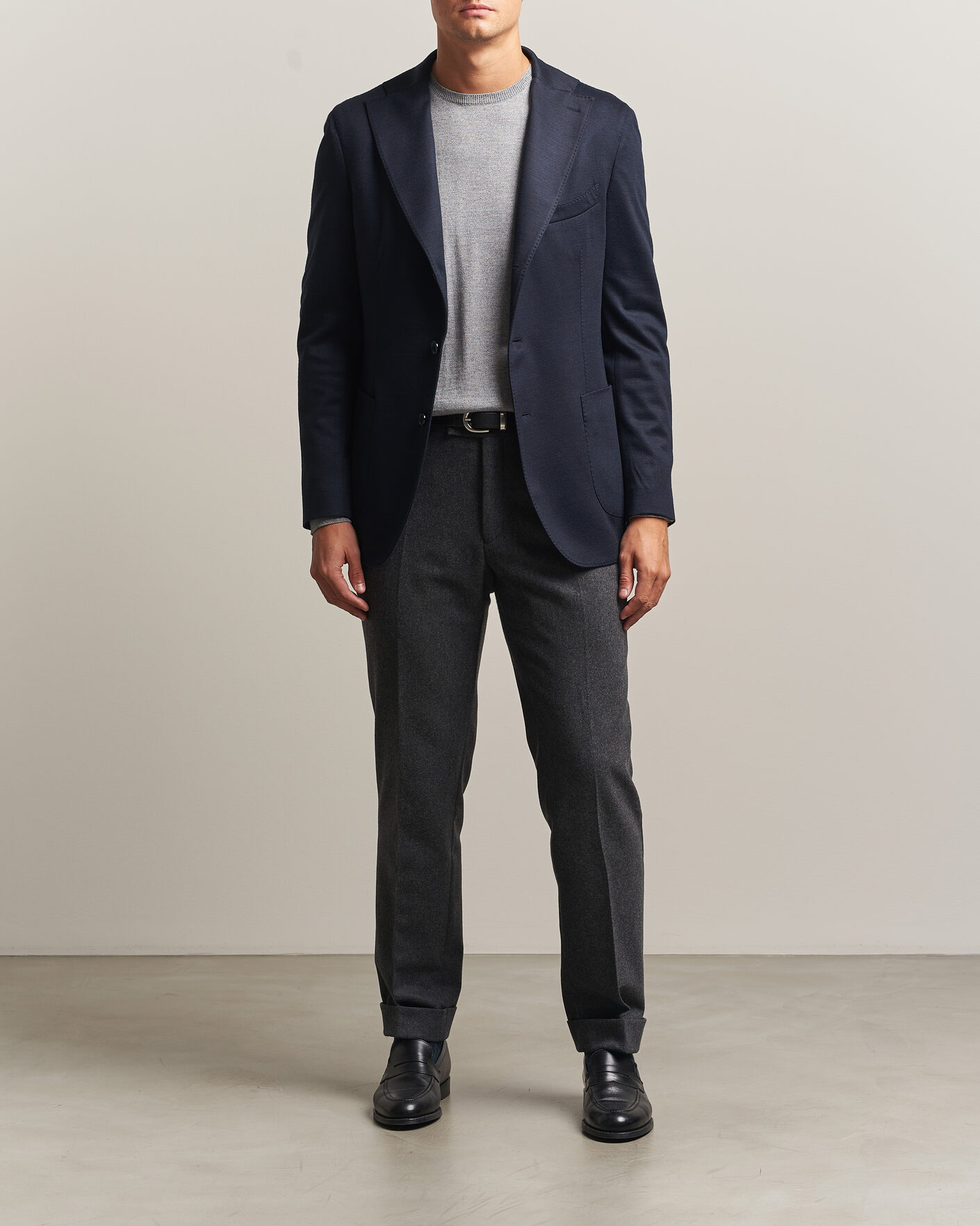 Hombres | Blazers | Stenströms | Wool Jersey Blazer Navy