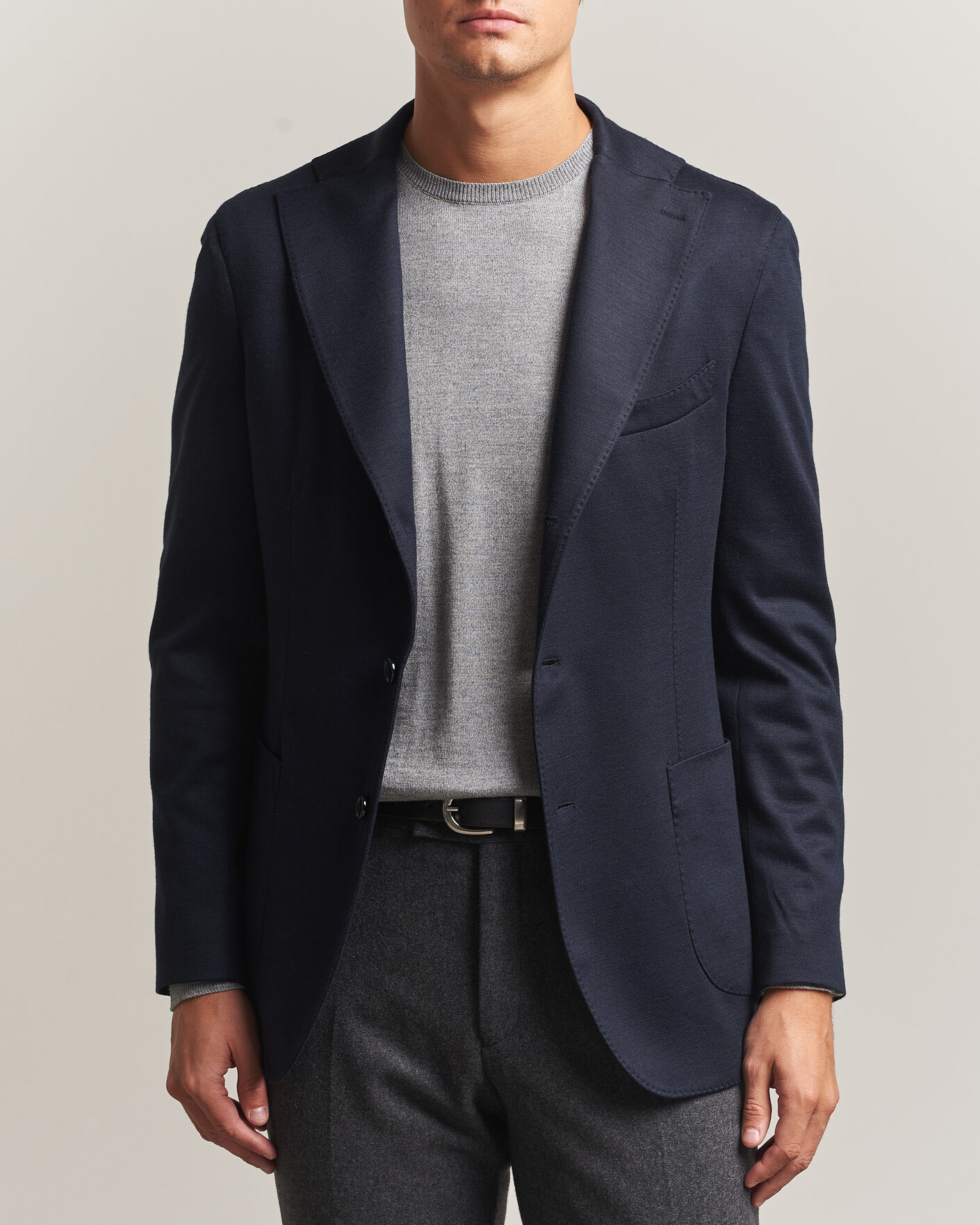 Hombres | Blazers | Stenströms | Wool Jersey Blazer Navy