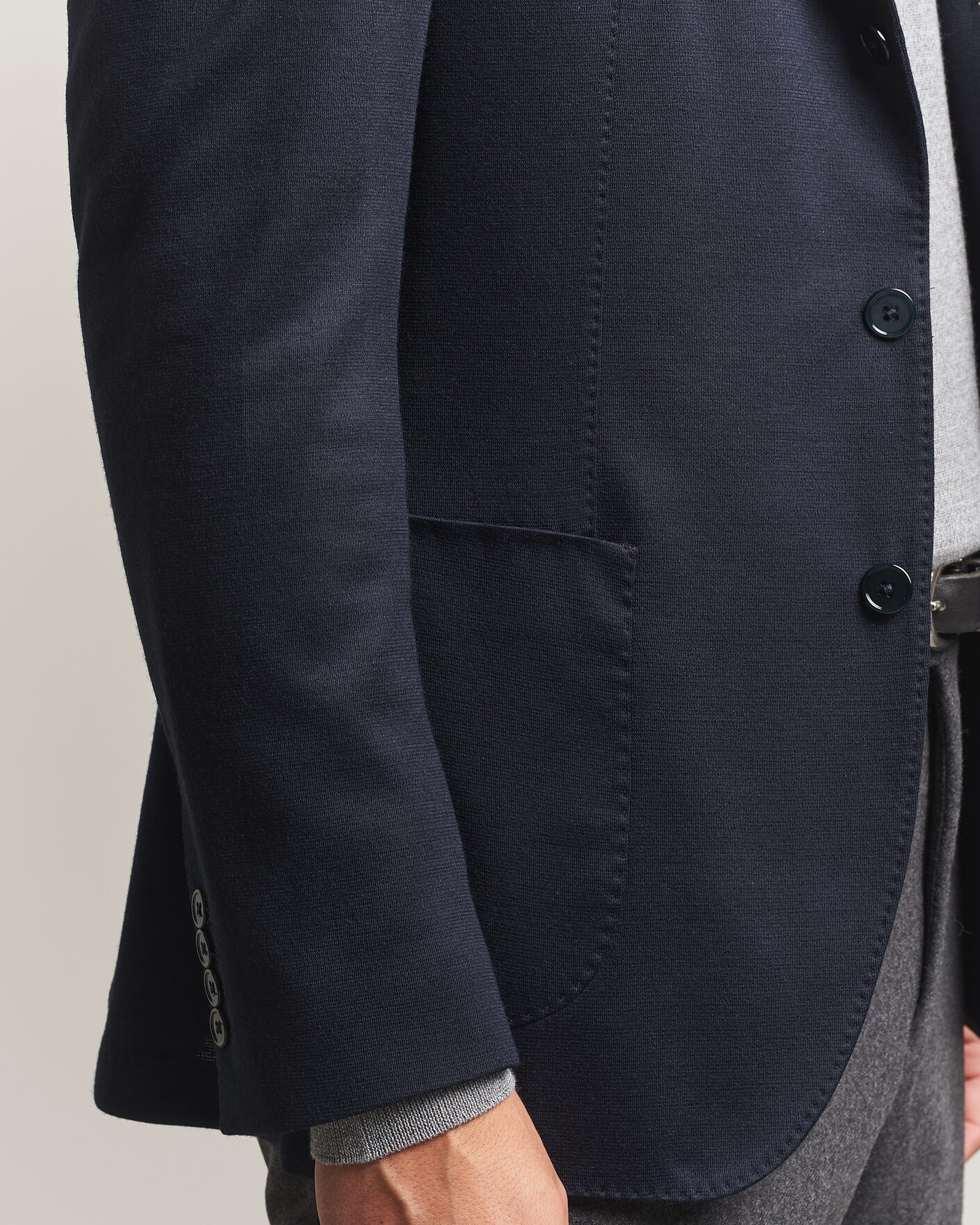 Hombres | Blazers | Stenströms | Wool Jersey Blazer Navy