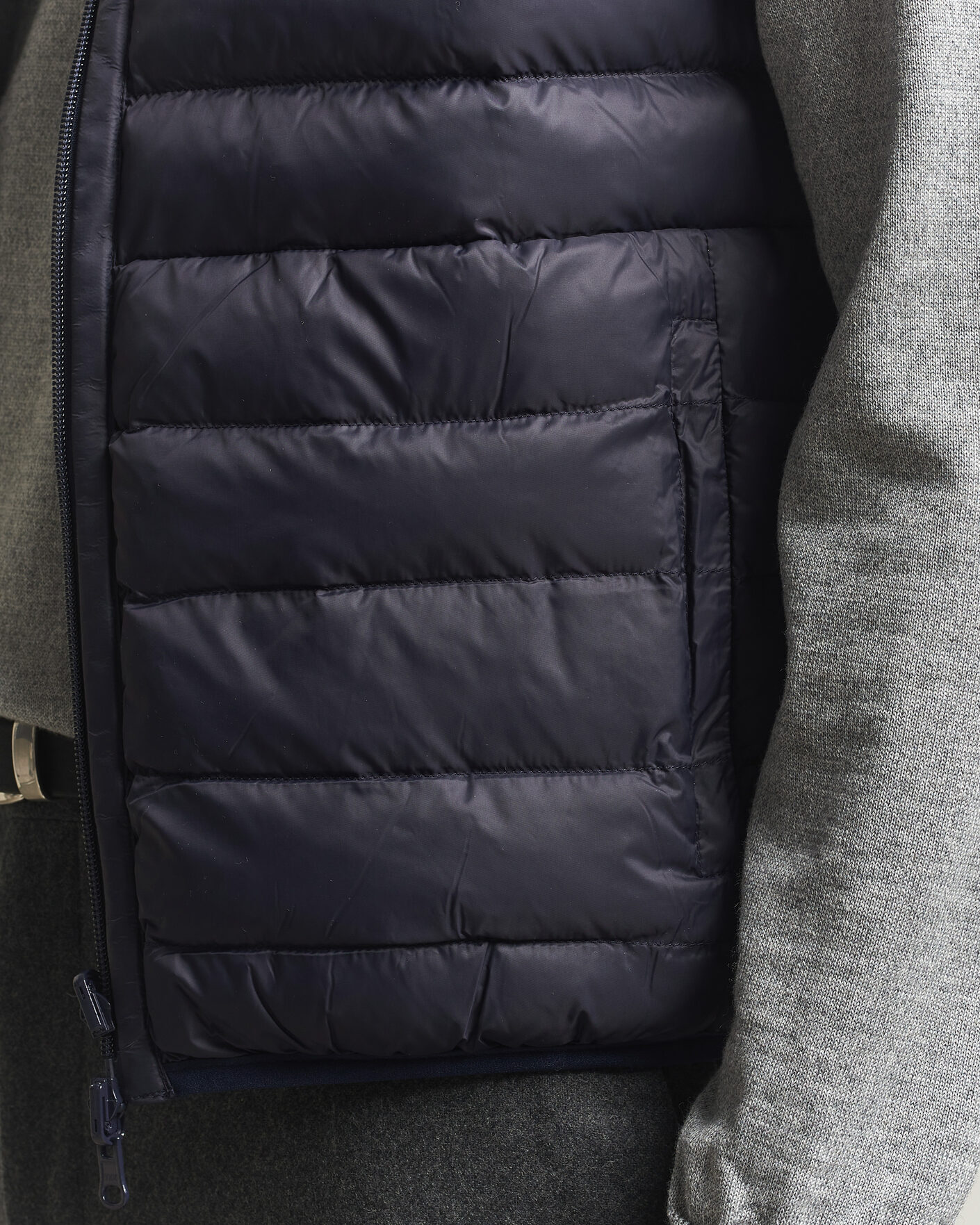 Hombres | Chalecos | Stenströms | Reversible Knitted Merino/Nylon Vest Navy