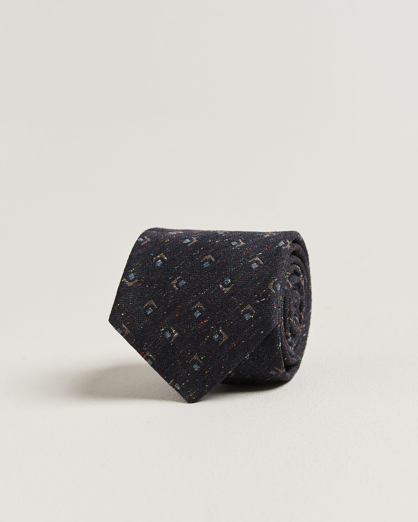 Hombres | Corbatas | Stenströms | Woven Herringbone Silk Tie 7,5cm Navy