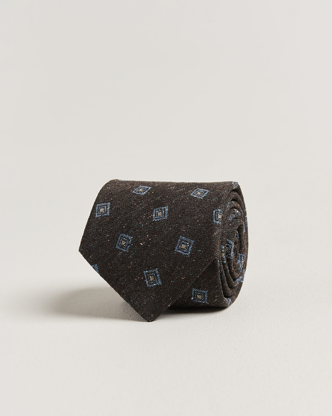 Hombres | Corbatas | Stenströms | Woven Herringbone Silk Tie 7,5cm Dark Brown