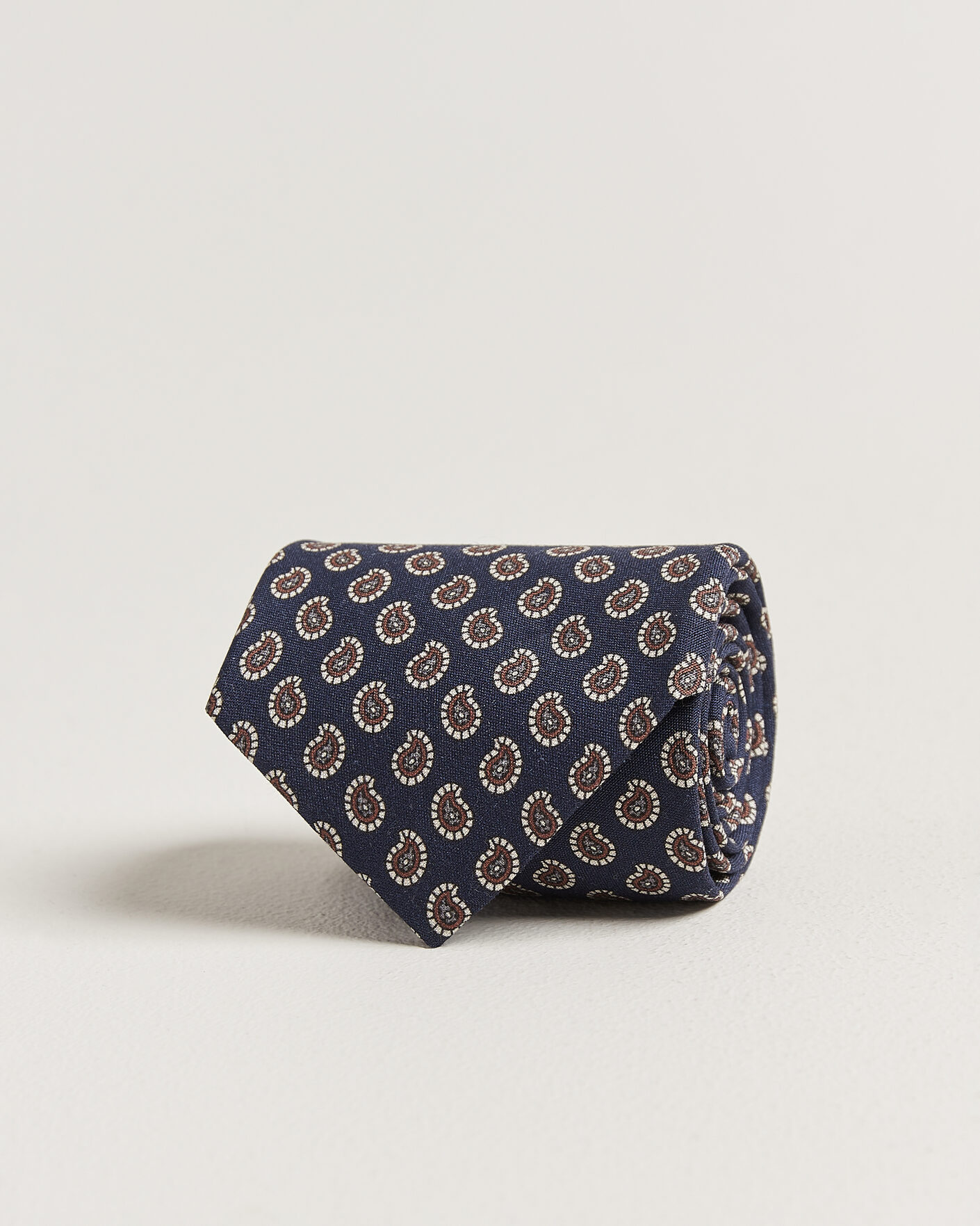 Hombres | Corbatas | Stenströms | Printed Silk Paisley Tie 7,5cm Blue