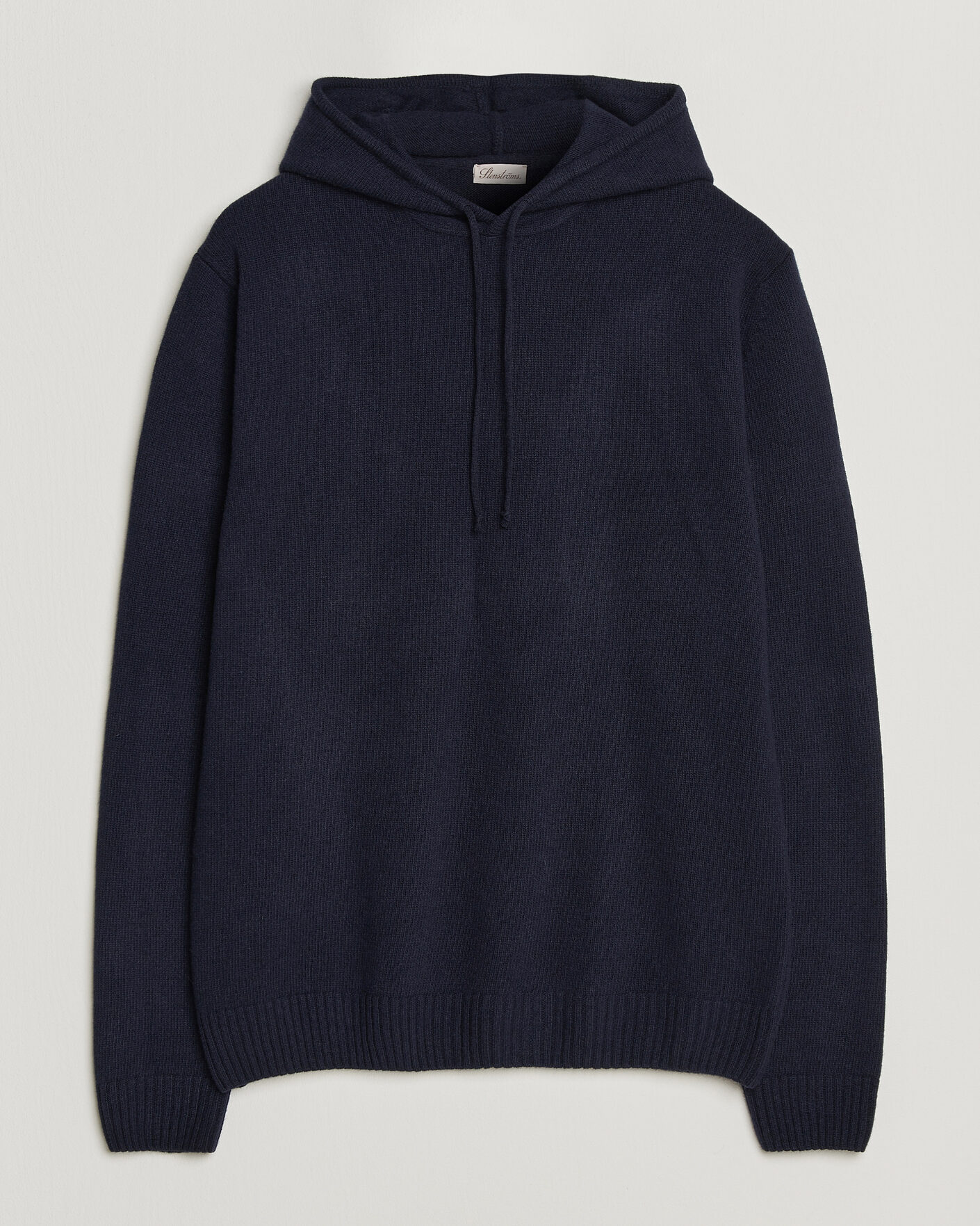 Hombres | Jerséis y prendas de punto | Stenströms | Brushed Merino Hood Navy