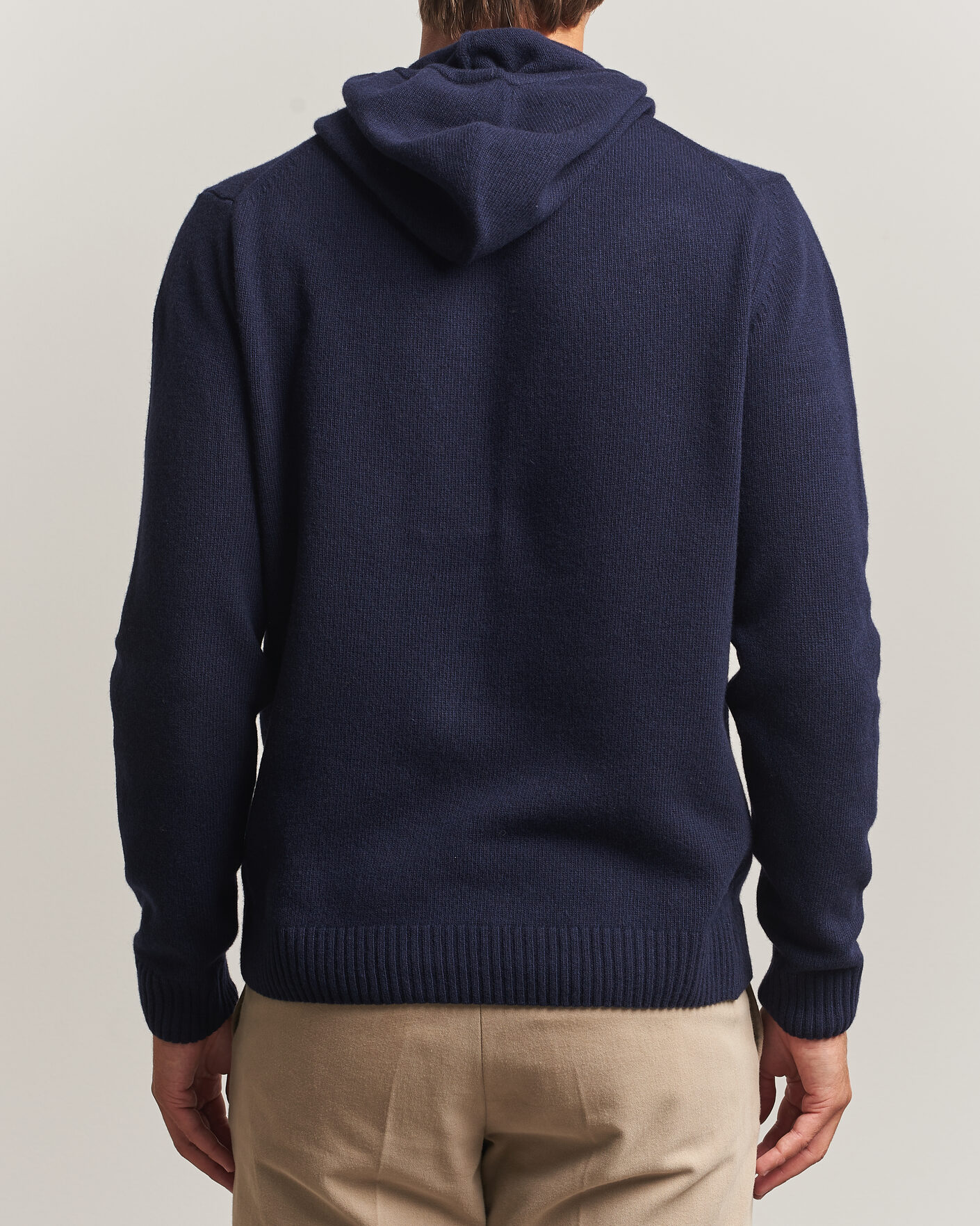 Hombres | Jerséis y prendas de punto | Stenströms | Brushed Merino Hood Navy