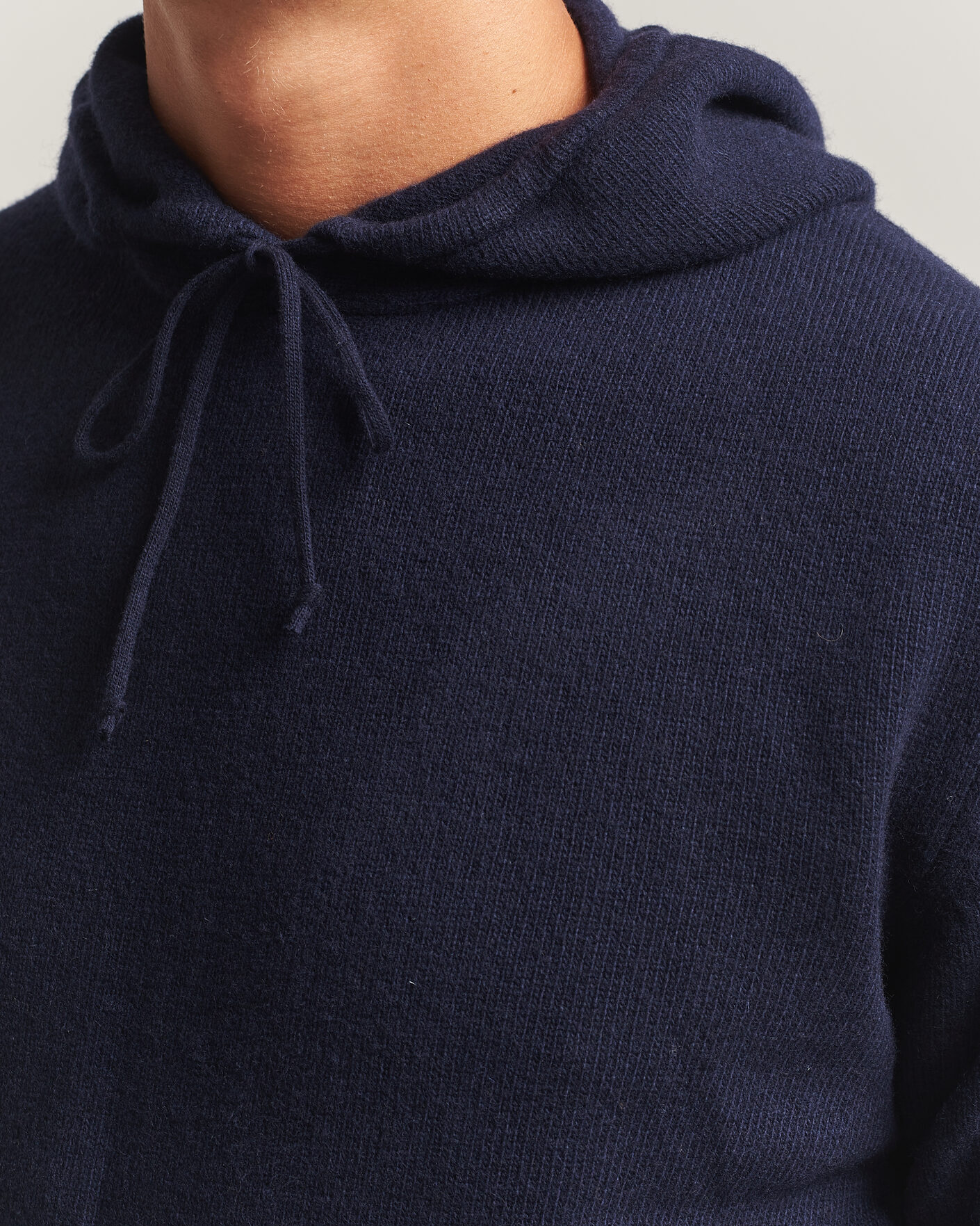 Hombres | Jerséis y prendas de punto | Stenströms | Brushed Merino Hood Navy
