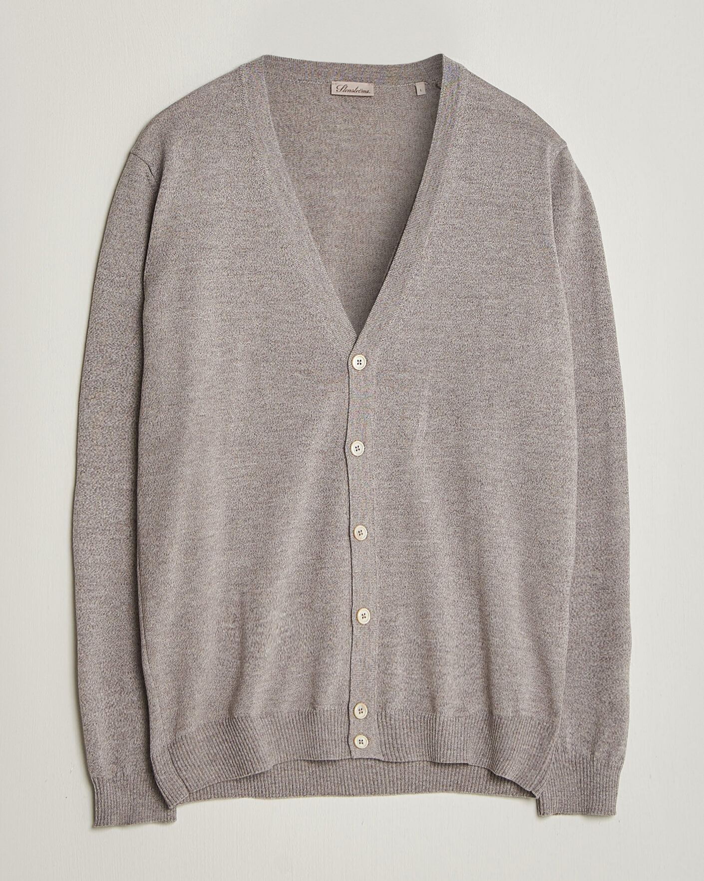 Hombres | Jerséis y prendas de punto | Stenströms | Merino Cardigan Beige Mouline