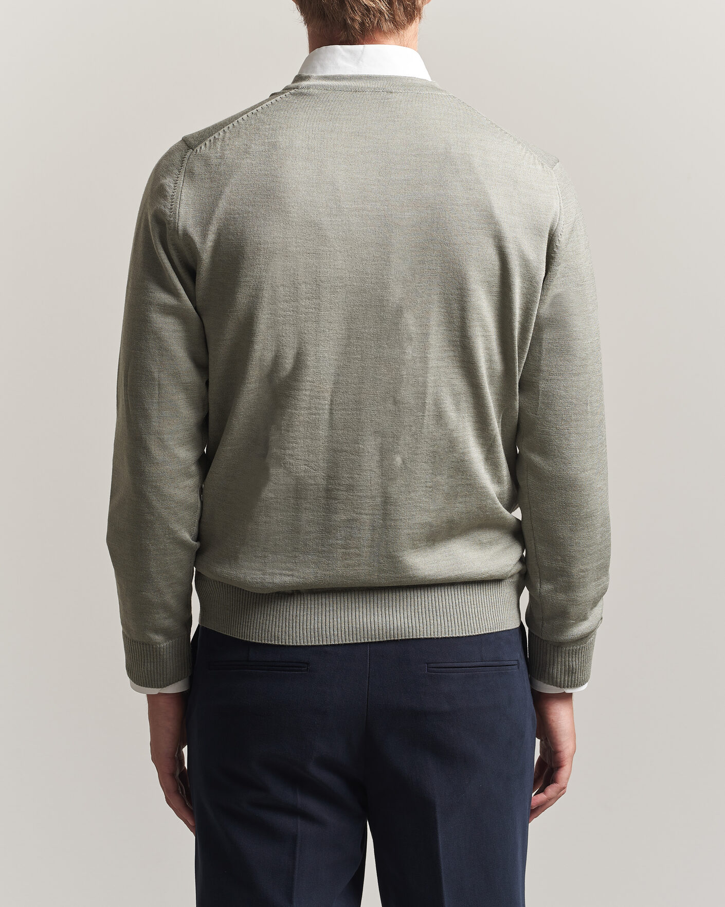 Hombres | Jerséis y prendas de punto | Stenströms | Merino Cardigan Green/Grey