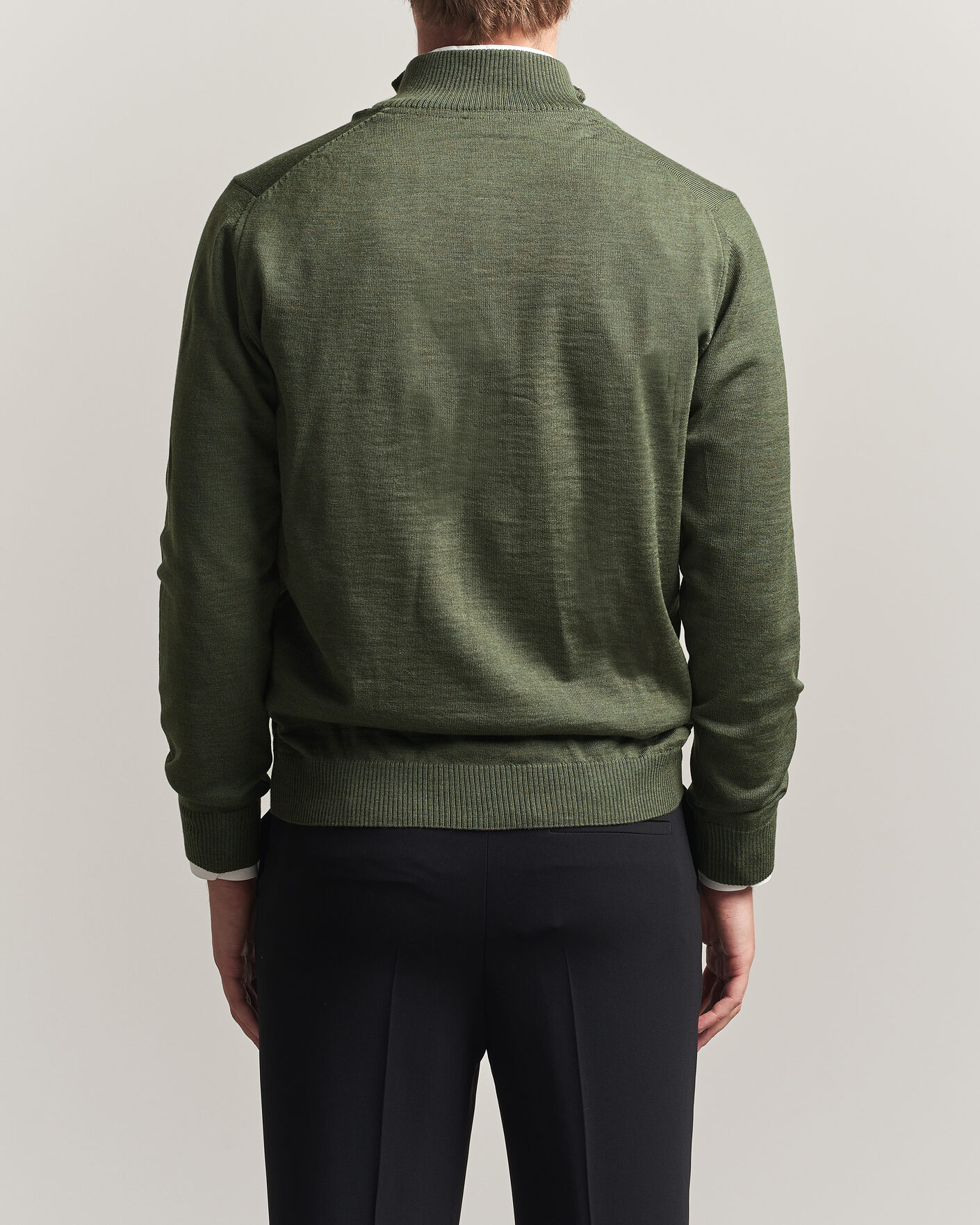Hombres | Jerséis y prendas de punto | Stenströms | Merino Full Zip Green