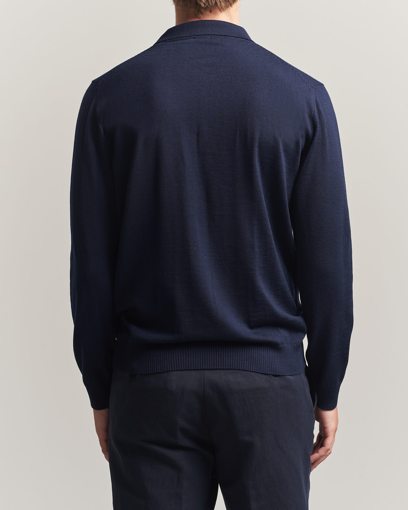 Hombres | Jerséis y prendas de punto | Stenströms | Merino Polo Navy