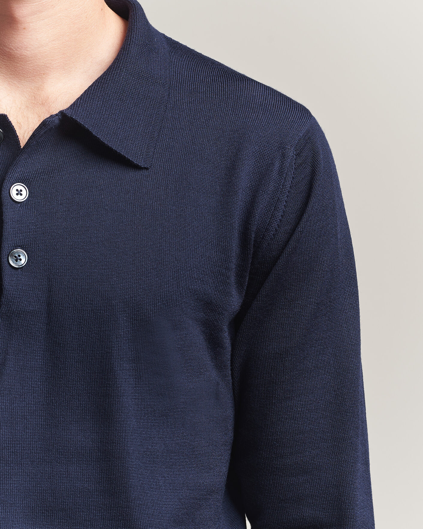 Hombres | Jerséis y prendas de punto | Stenströms | Merino Polo Navy